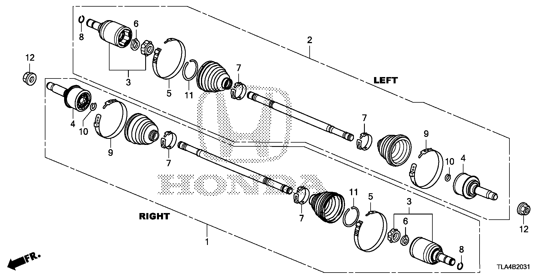 Diagram REAR DRIVESHAFT (2) for your 2008 Honda Pilot   