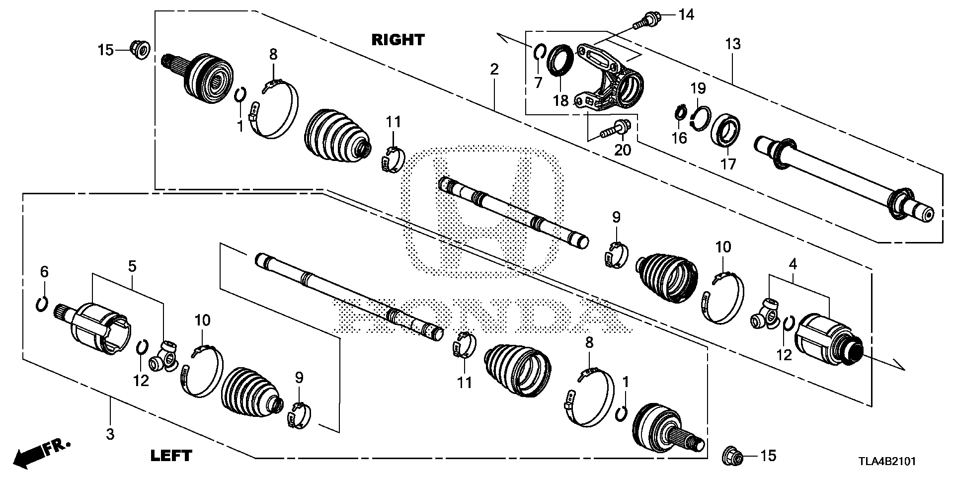 Diagram DRIVESHAFT@HALF SHAFT (2) for your 2025 Honda Pilot   