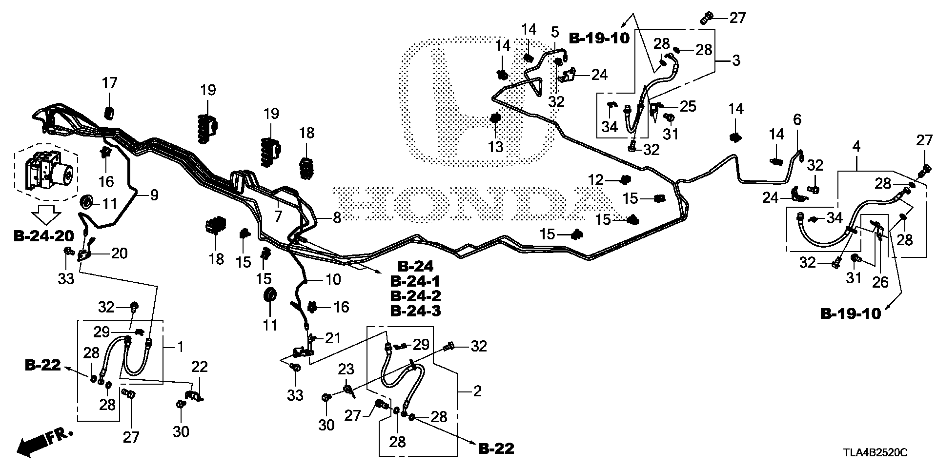 Diagram BRAKE LINES for your 1977 Honda Civic Hatchback   