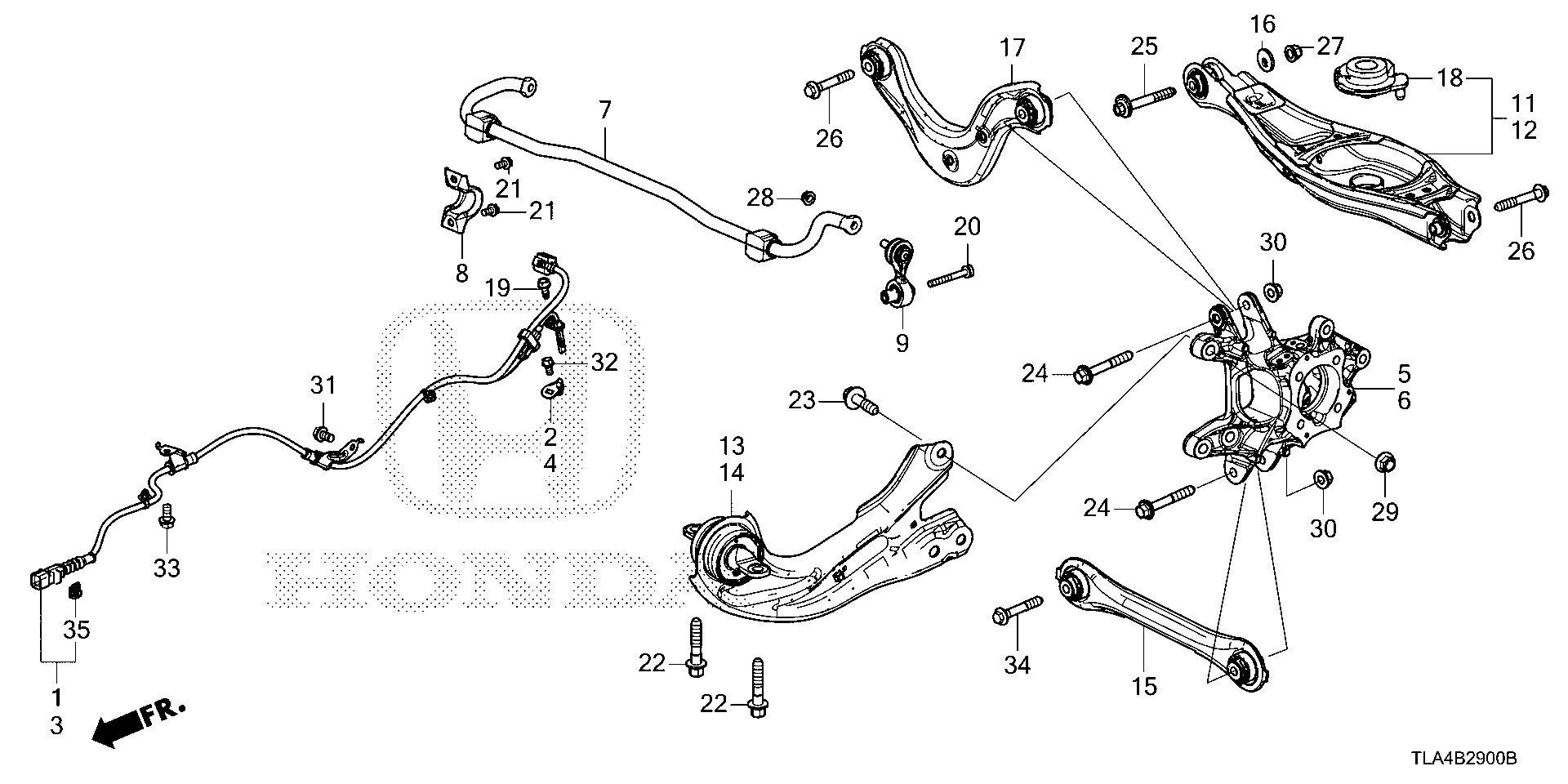 Diagram REAR LOWER ARM (2WD) for your Honda CR-V  