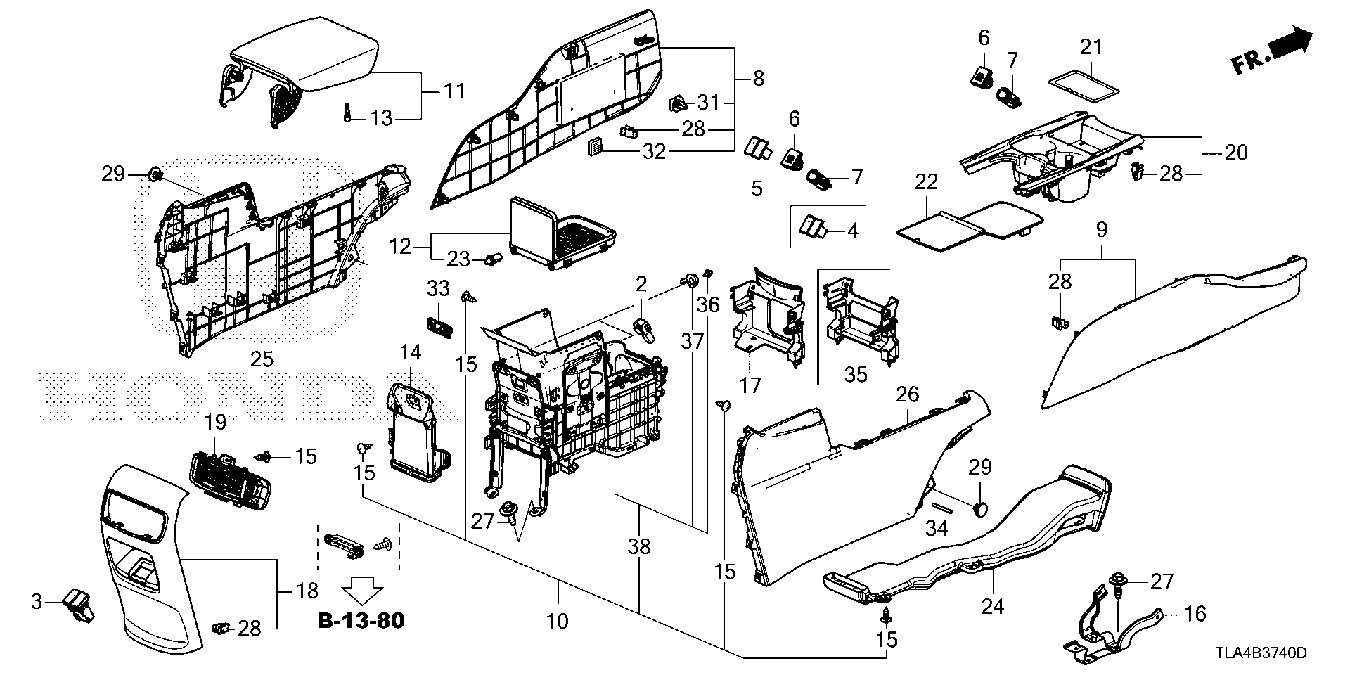 Diagram CONSOLE for your 1984 Honda Civic Hatchback   