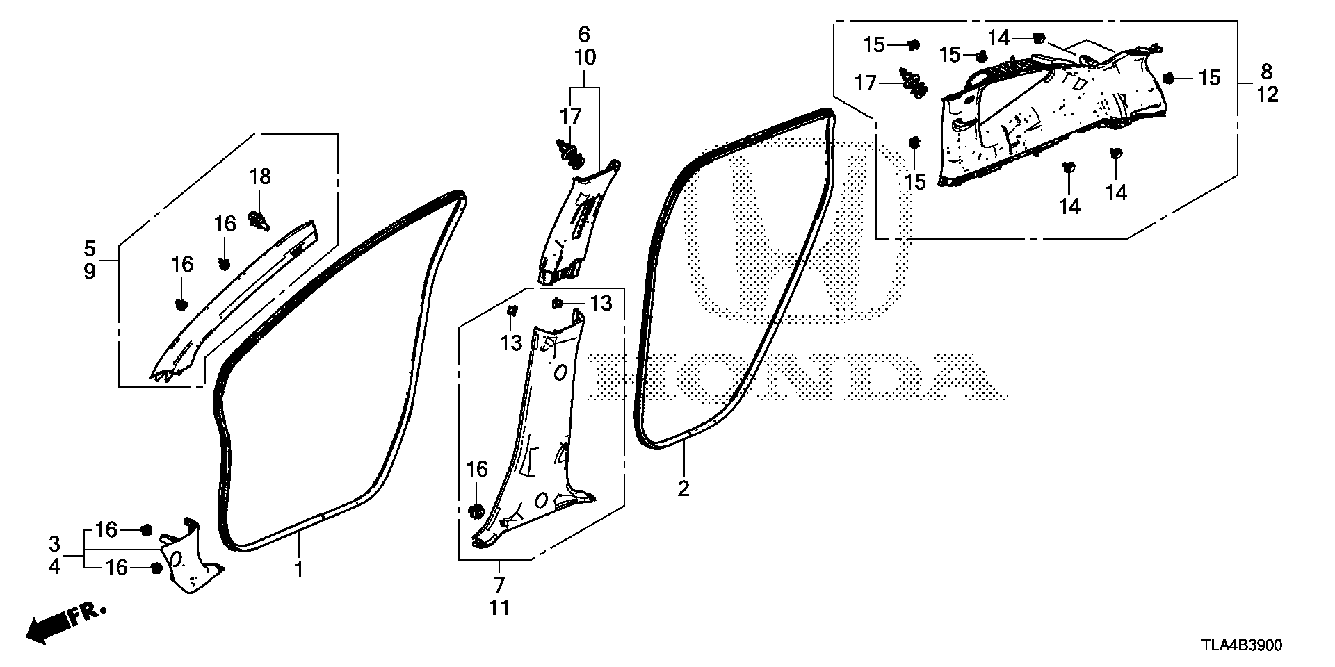 Diagram PILLAR GARNISH for your 2018 Honda CR-V CVT AWD SE 