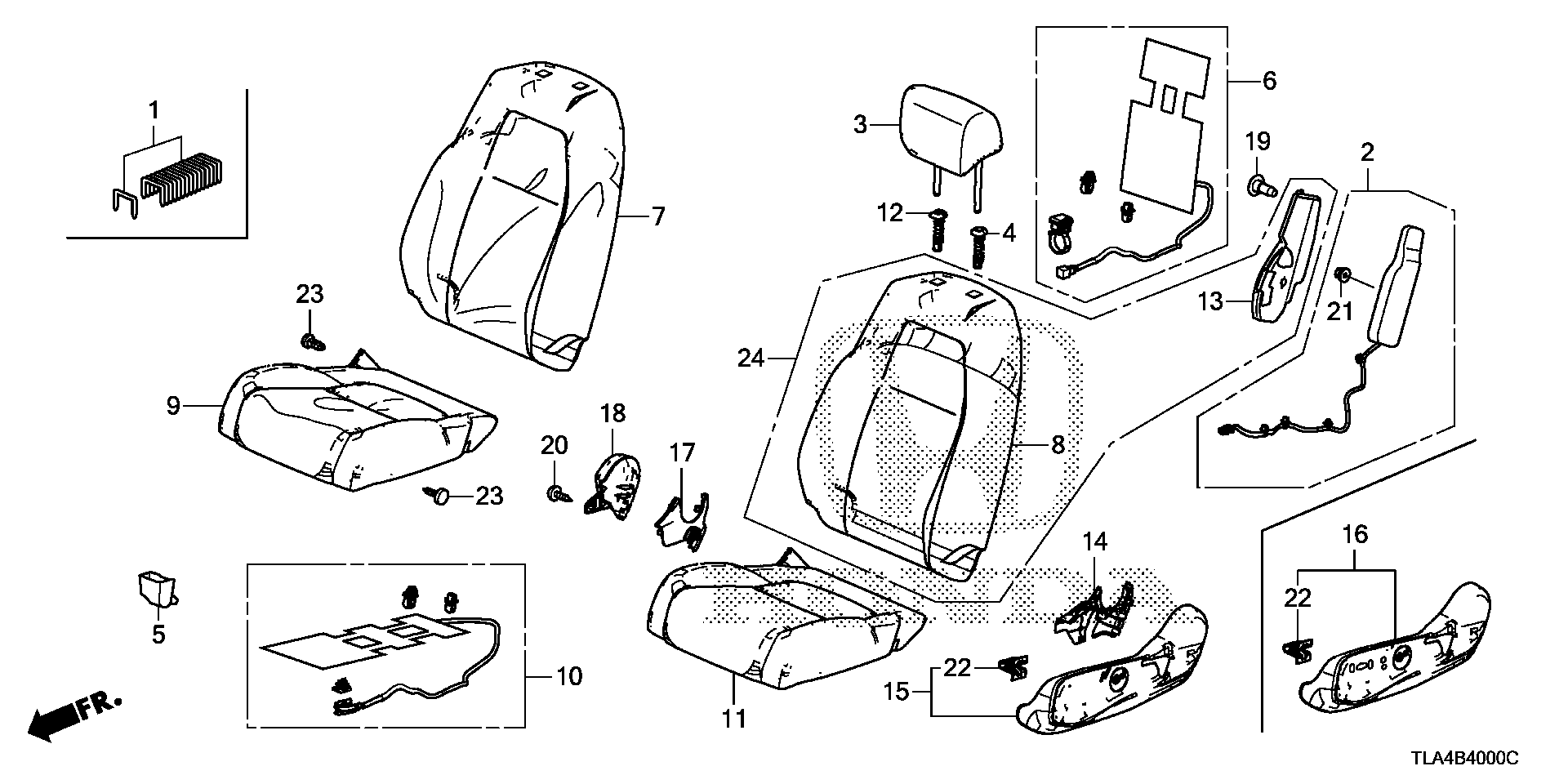 Diagram FRONT SEAT (L.) for your 2018 Honda CR-V CVT 2WD SE 