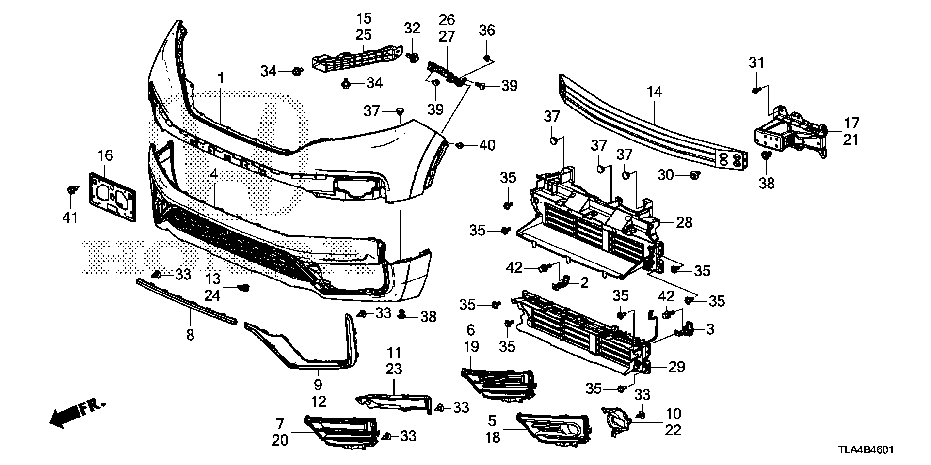 Diagram FRONT BUMPER (2) for your Honda CR-V  