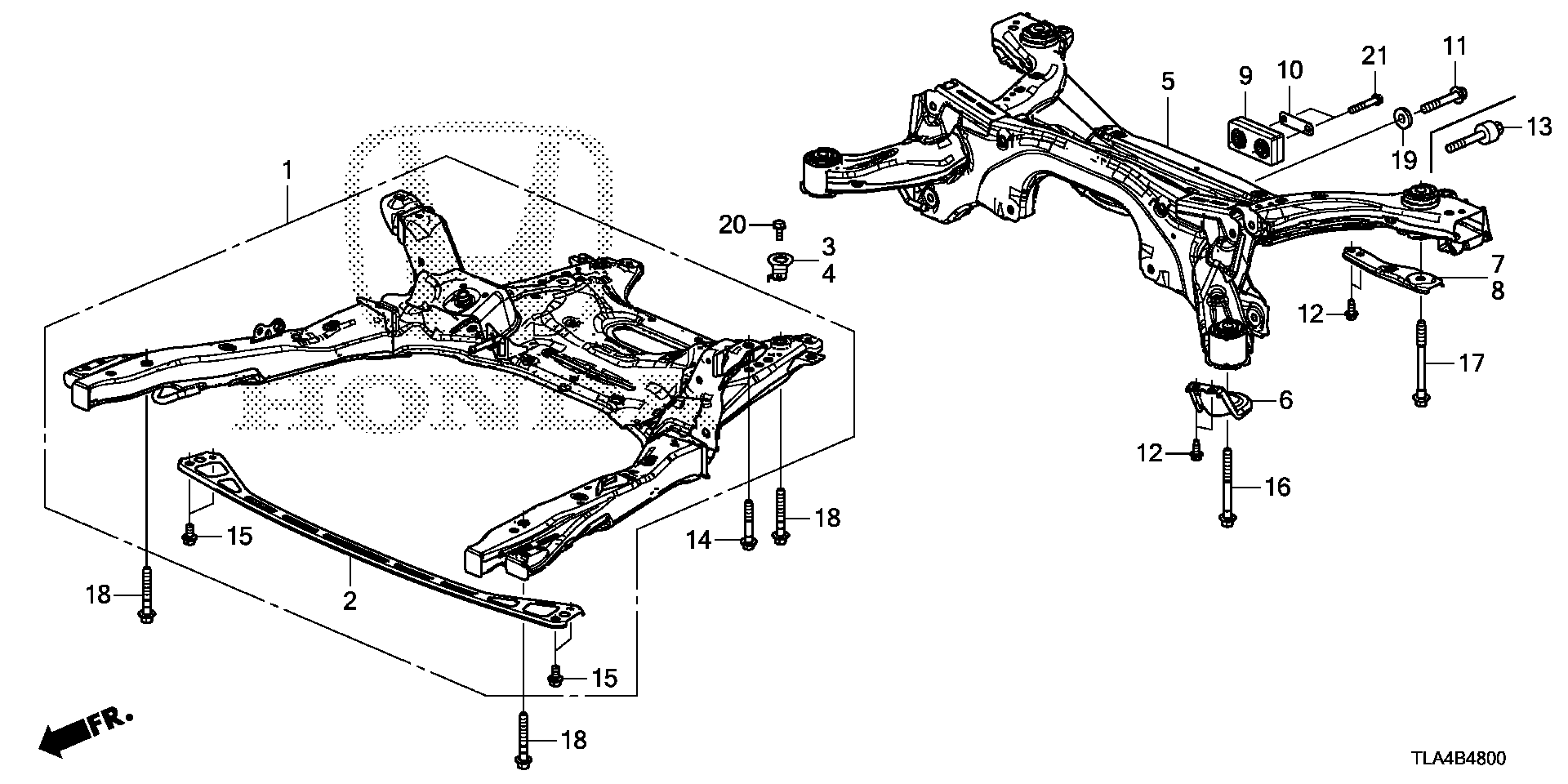 Diagram FRONT SUB FRAME@REAR BEAM for your Honda CR-V  