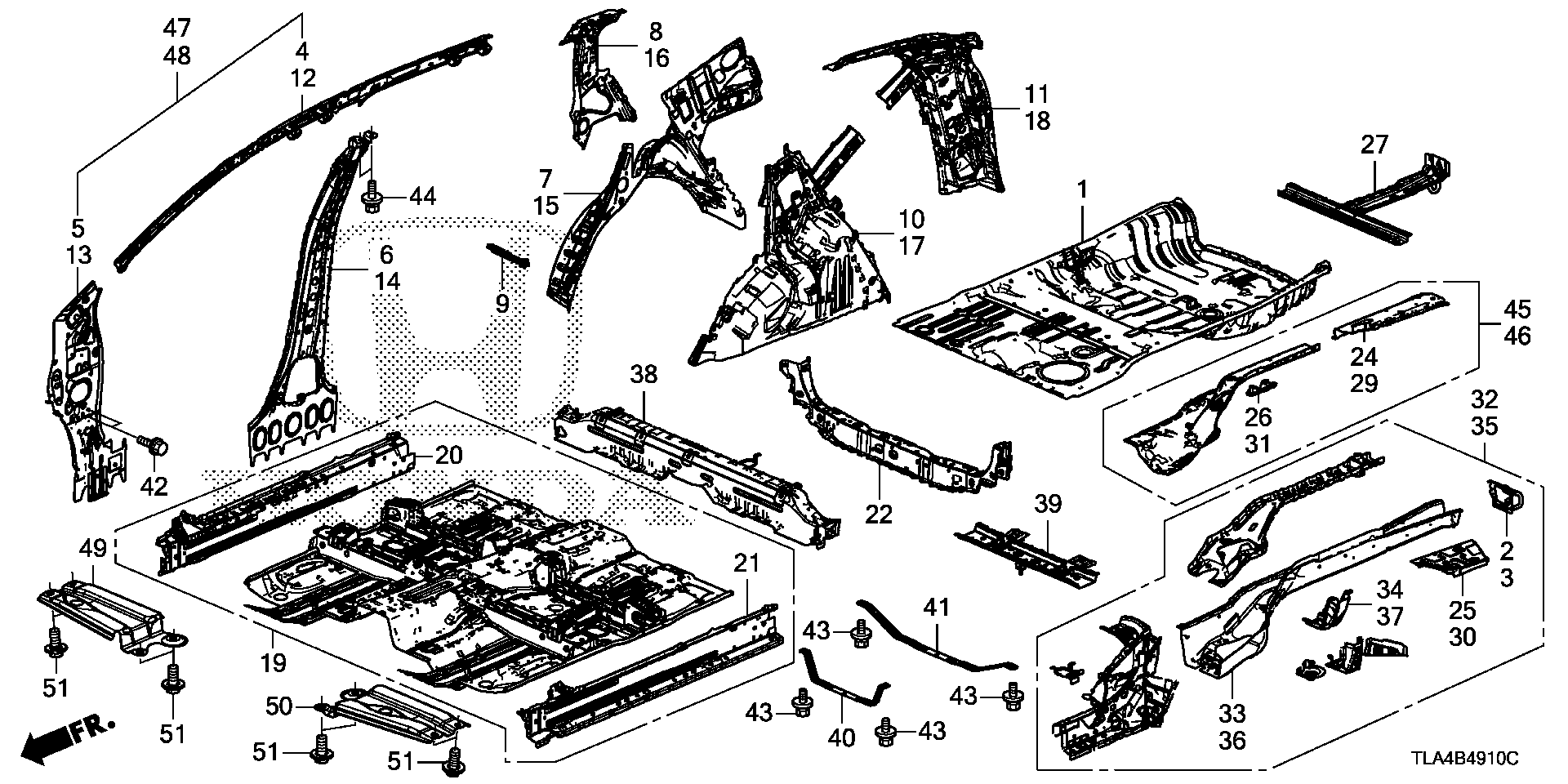 Diagram FLOOR@INNER PANEL for your Honda CR-V  