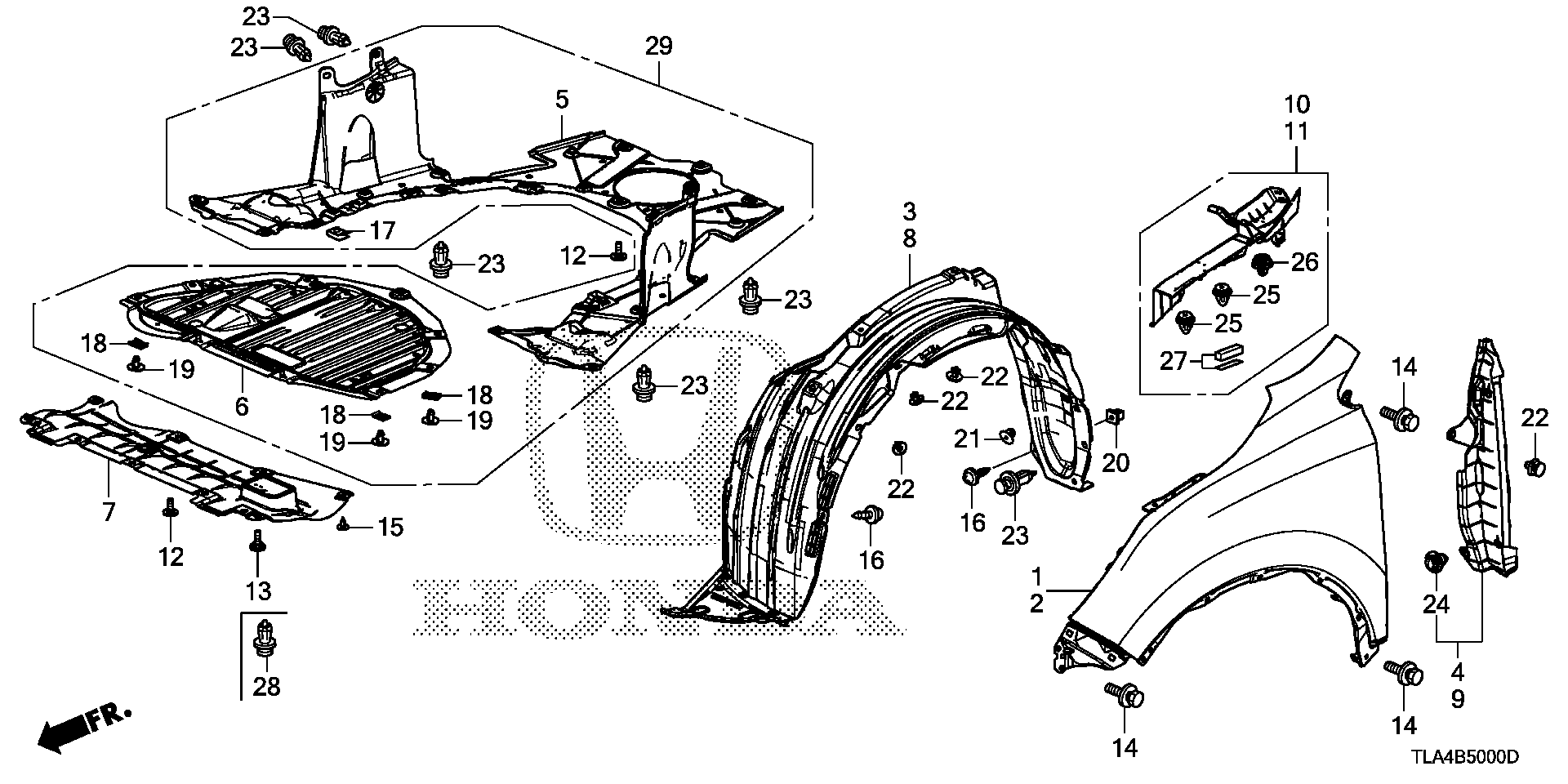 Diagram FRONT FENDERS for your 2024 Honda CR-V   