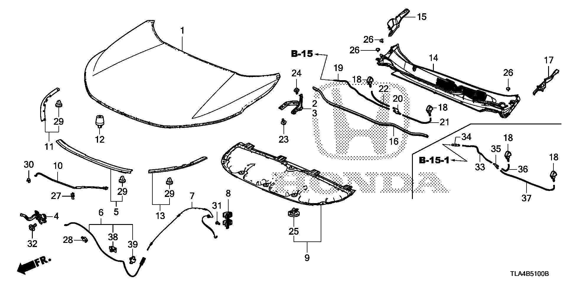 Diagram ENGINE HOOD for your 2017 Honda CR-V   