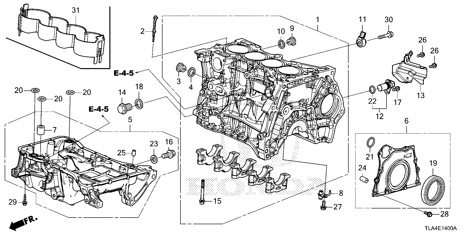 Diagram CYLINDER BLOCK@OIL PAN (1.5L) for your Honda CR-V  