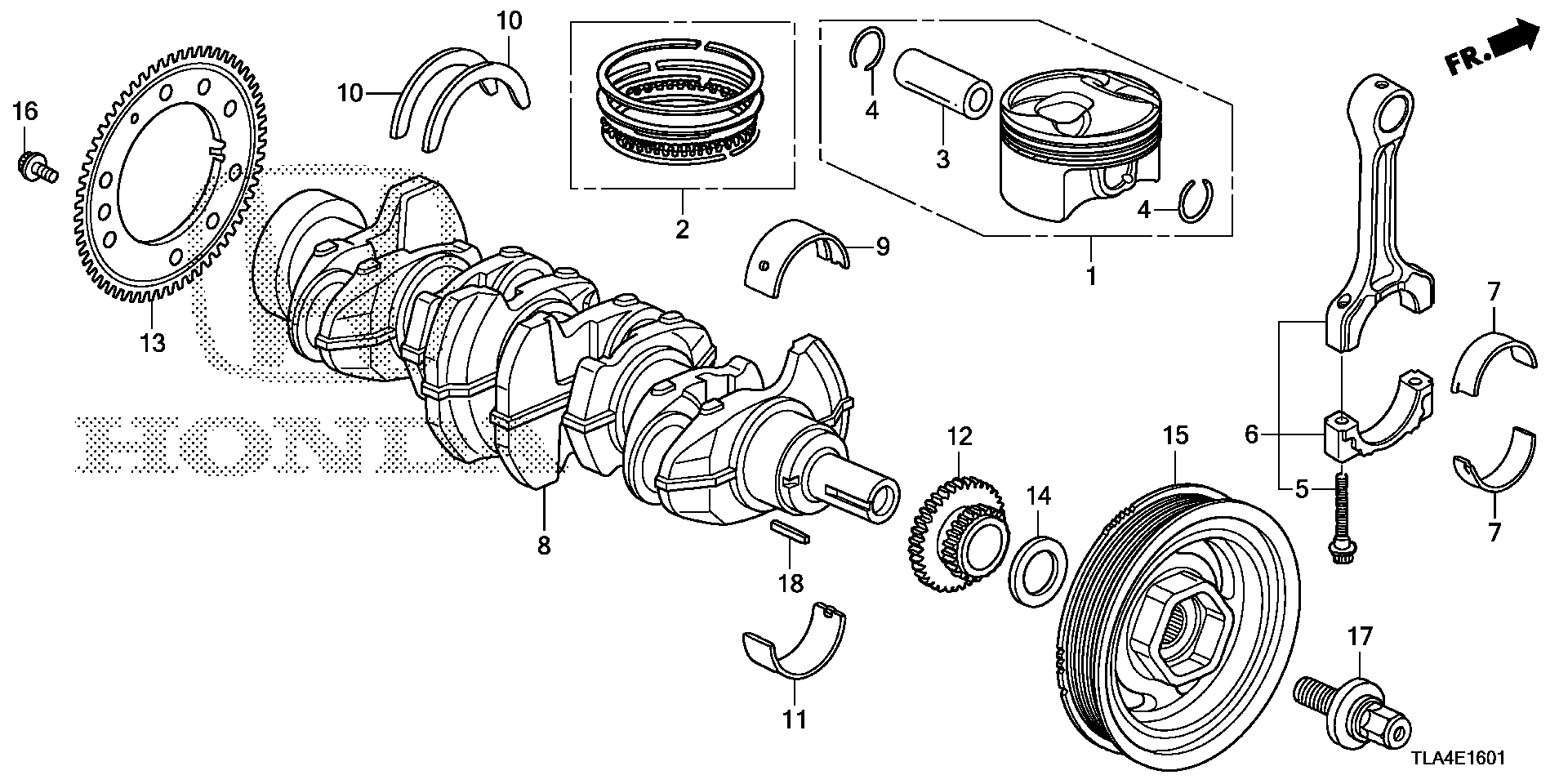 Diagram CRANKSHAFT@PISTON (2.4L) for your 2013 Honda Civic Coupe   