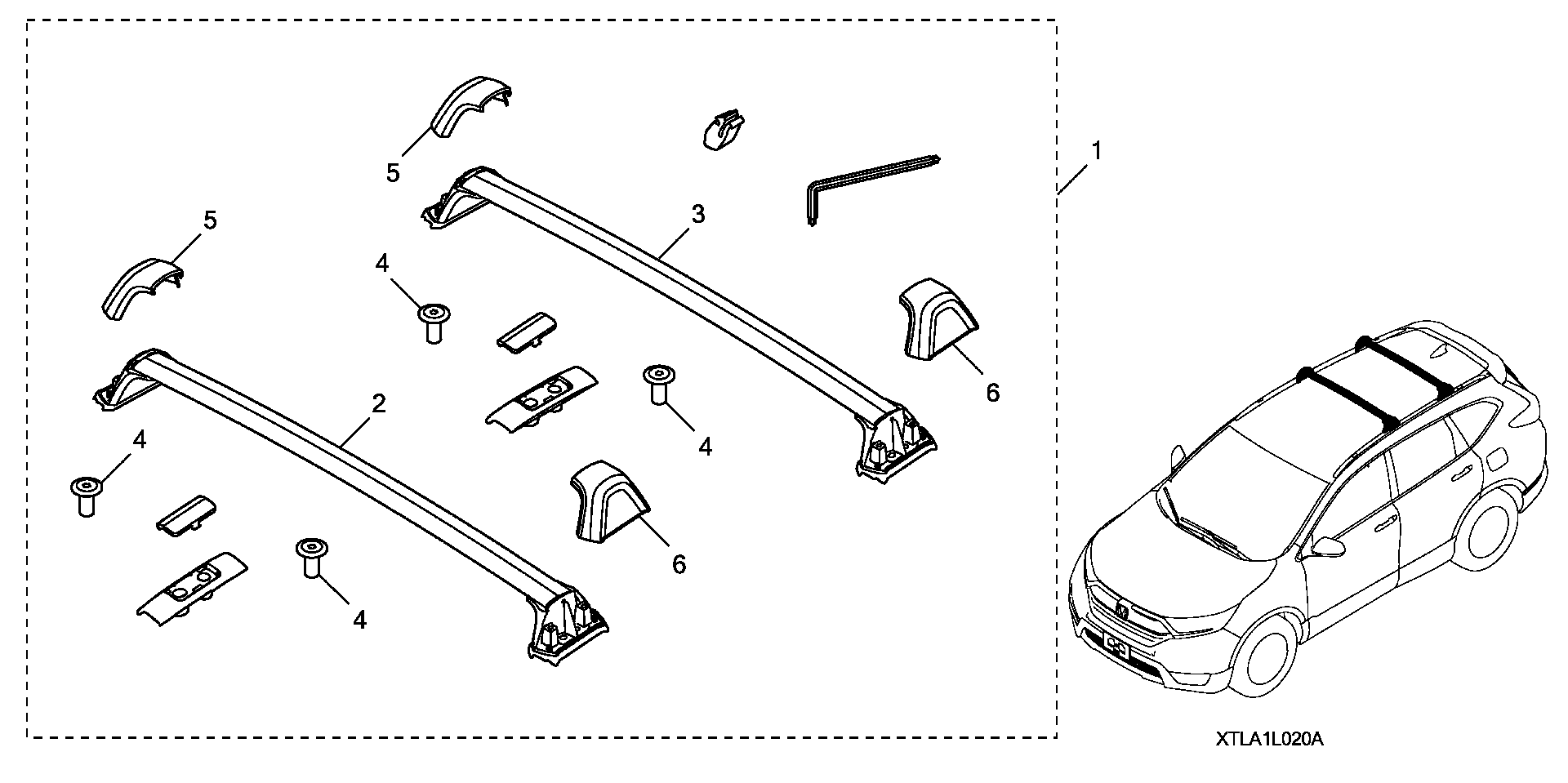 Honda CR-V Roof rack - 08L02-TLA-100A | Honda Parts Center, Irvine CA