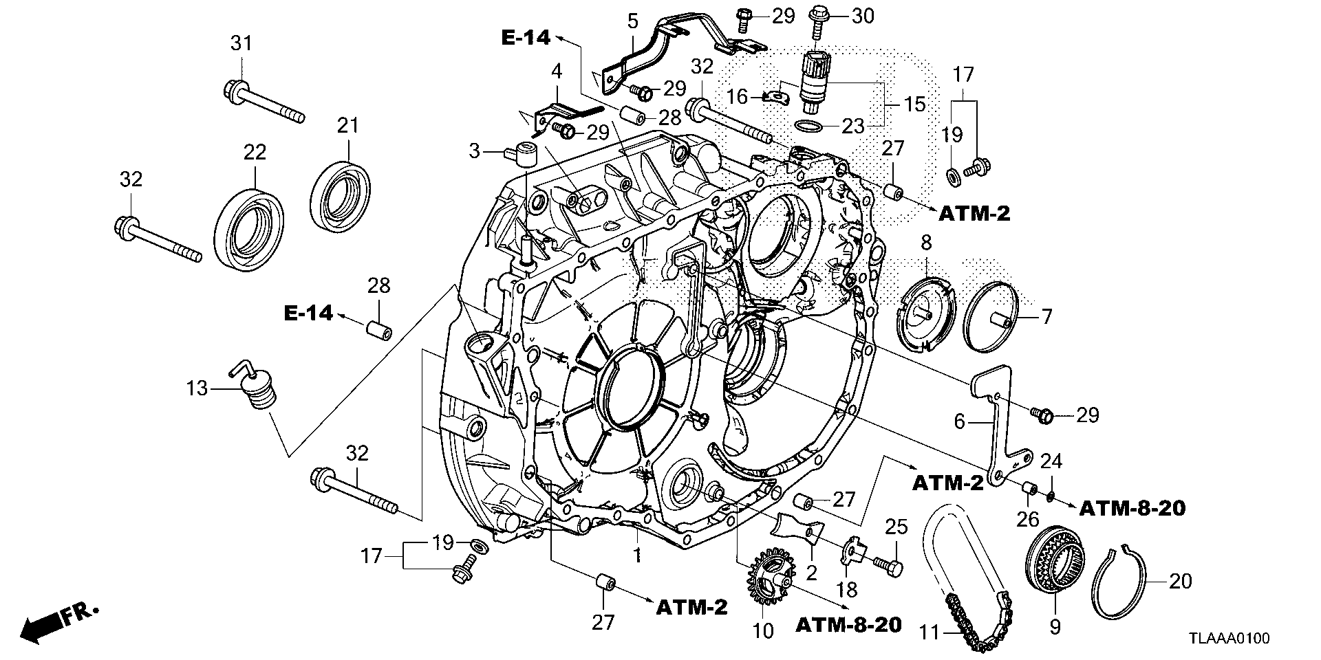 Diagram TORQUE CONVERTER CASE for your Honda CR-V  