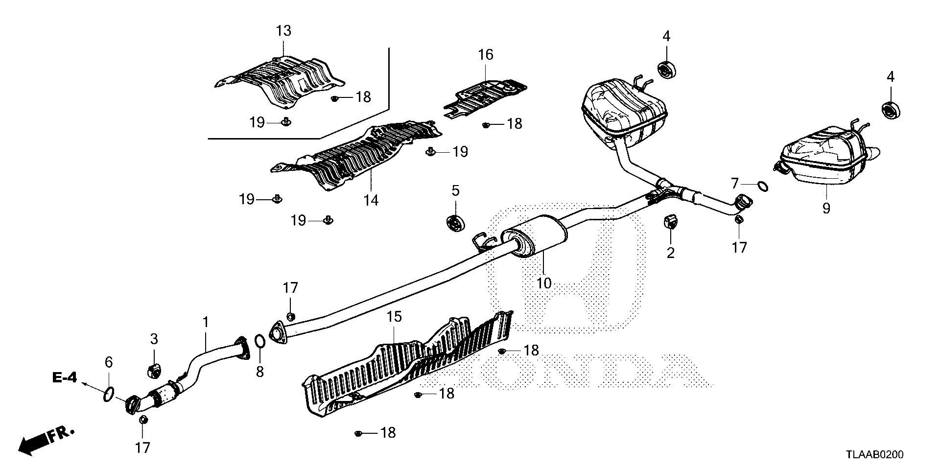 Diagram EXHAUST PIPE@MUFFLER (2WD) for your Honda CR-V  