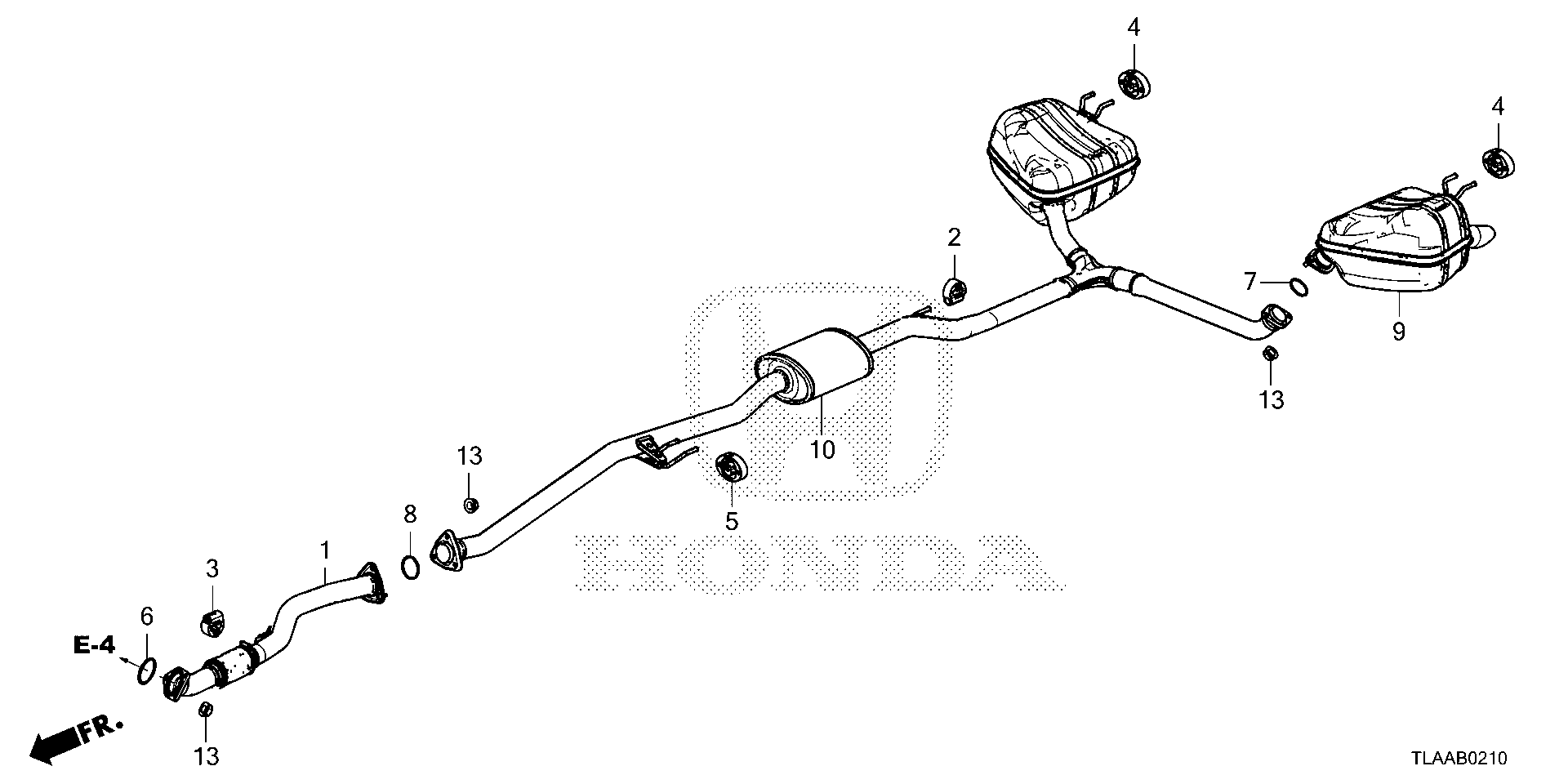 Diagram EXHAUST PIPE@MUFFLER (4WD) for your Honda CR-V  