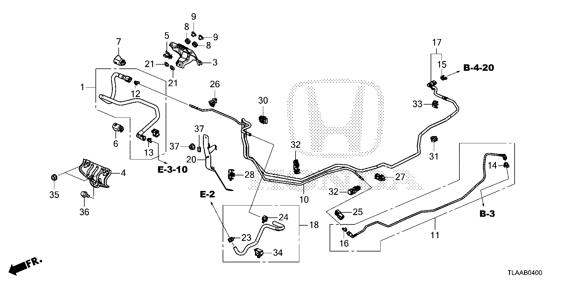 Diagram FUEL PIPE (KA/KC) for your Honda CR-V  