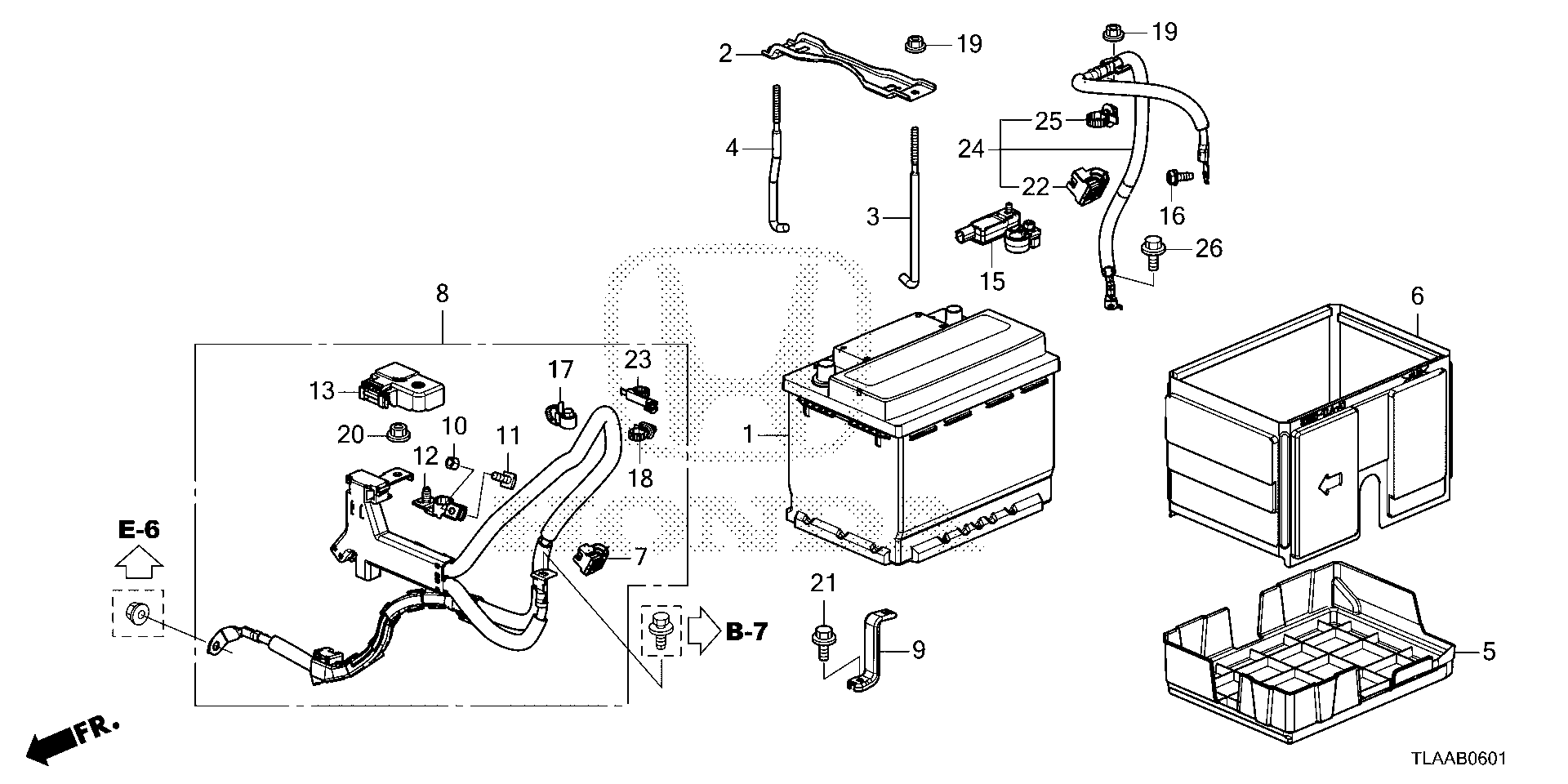 Diagram BATTERY (2) for your 1991 Honda Civic   