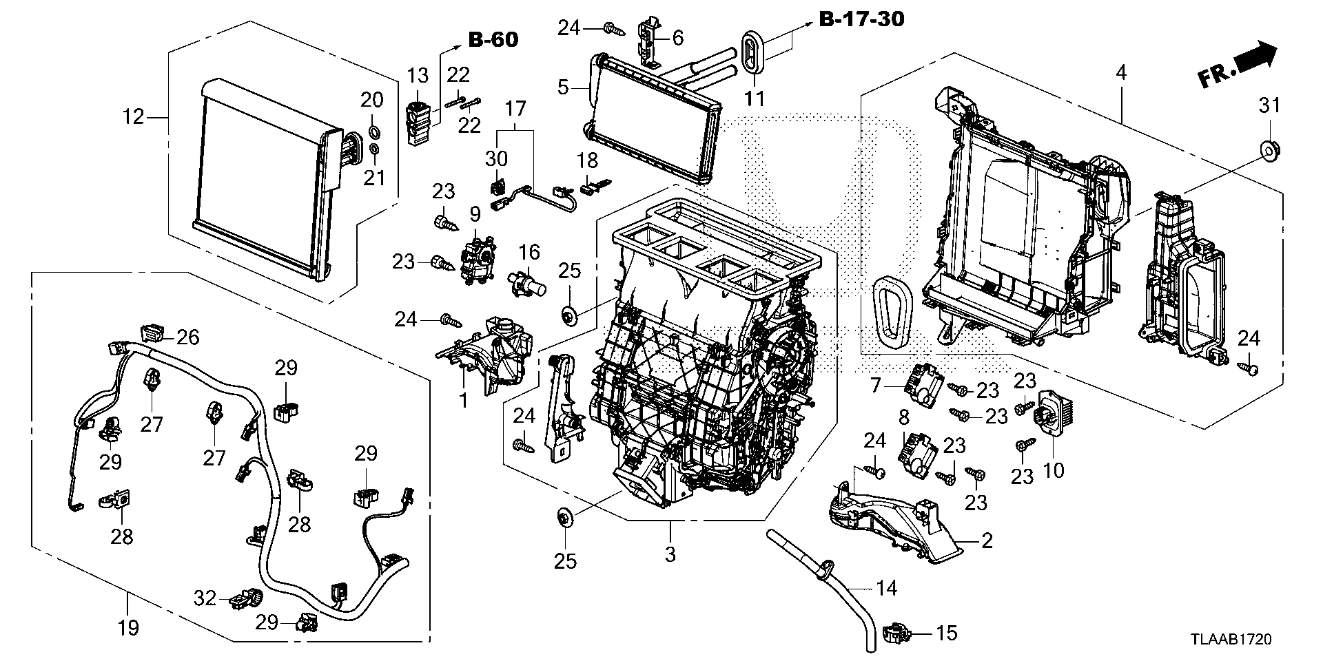 Diagram HEATER UNIT for your Honda CR-V  