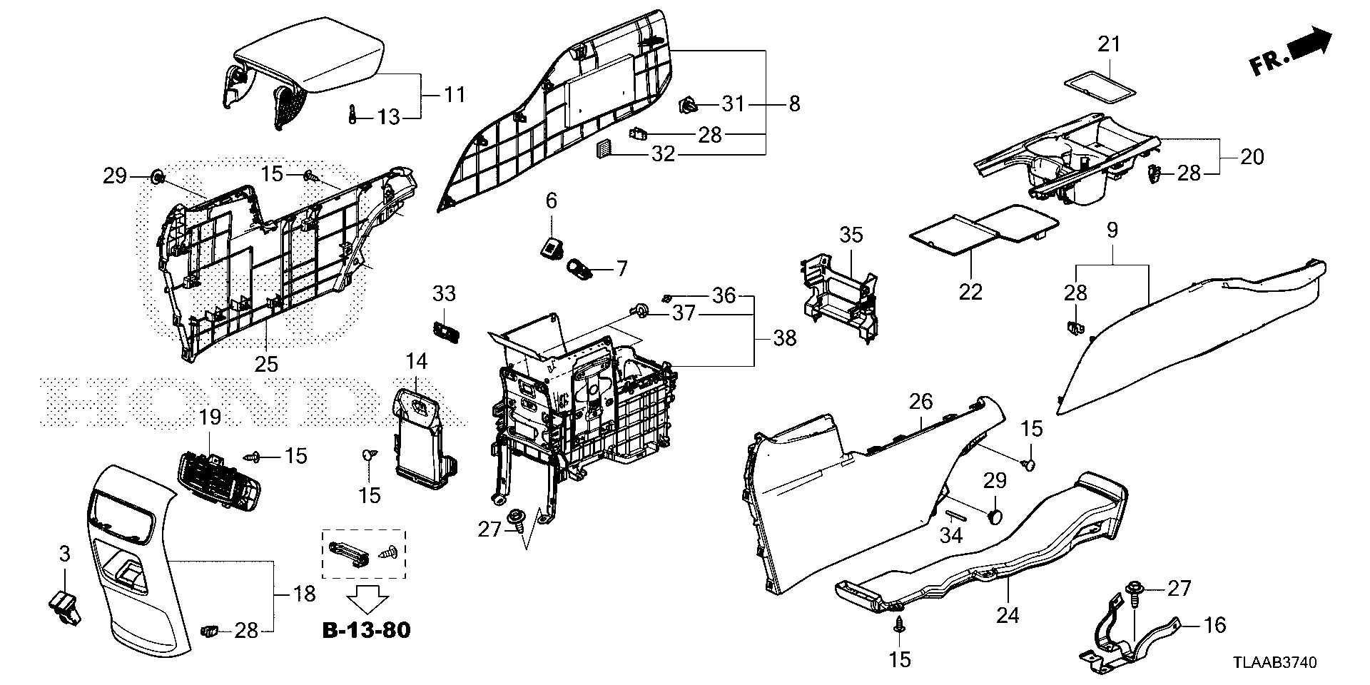 Diagram CONSOLE for your 1984 Honda Civic Hatchback   