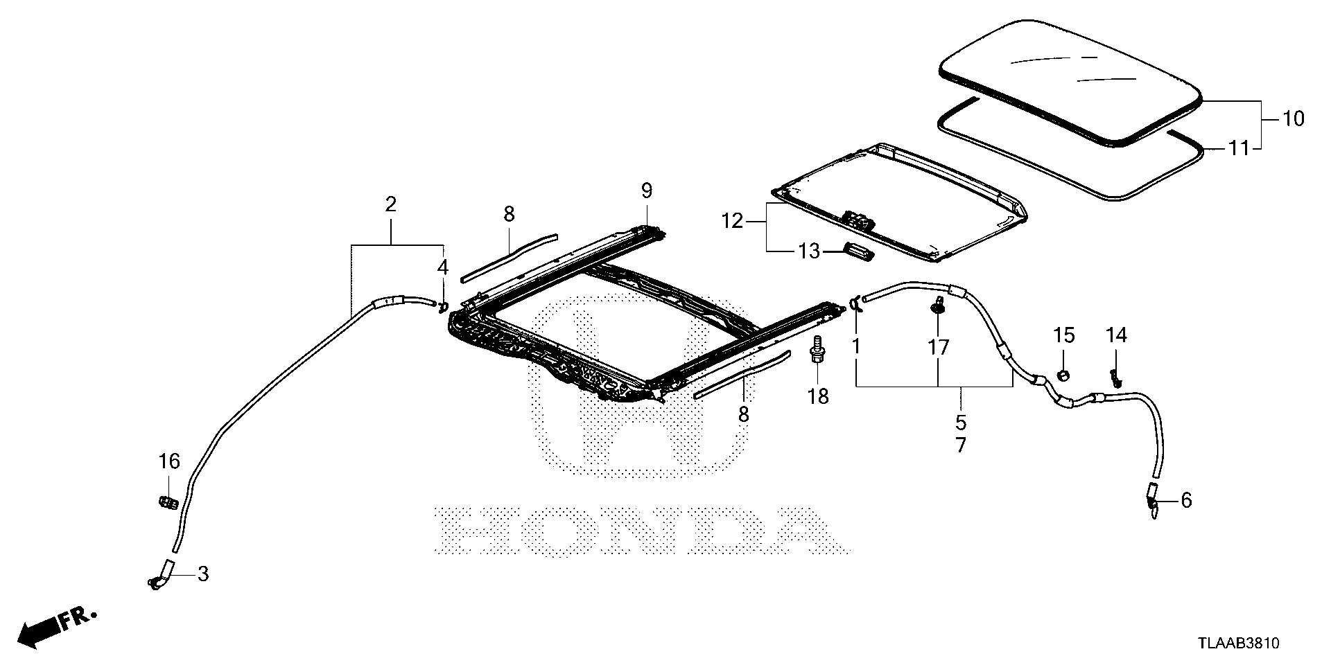 Diagram SLIDING ROOF (SUNROOF) for your Honda