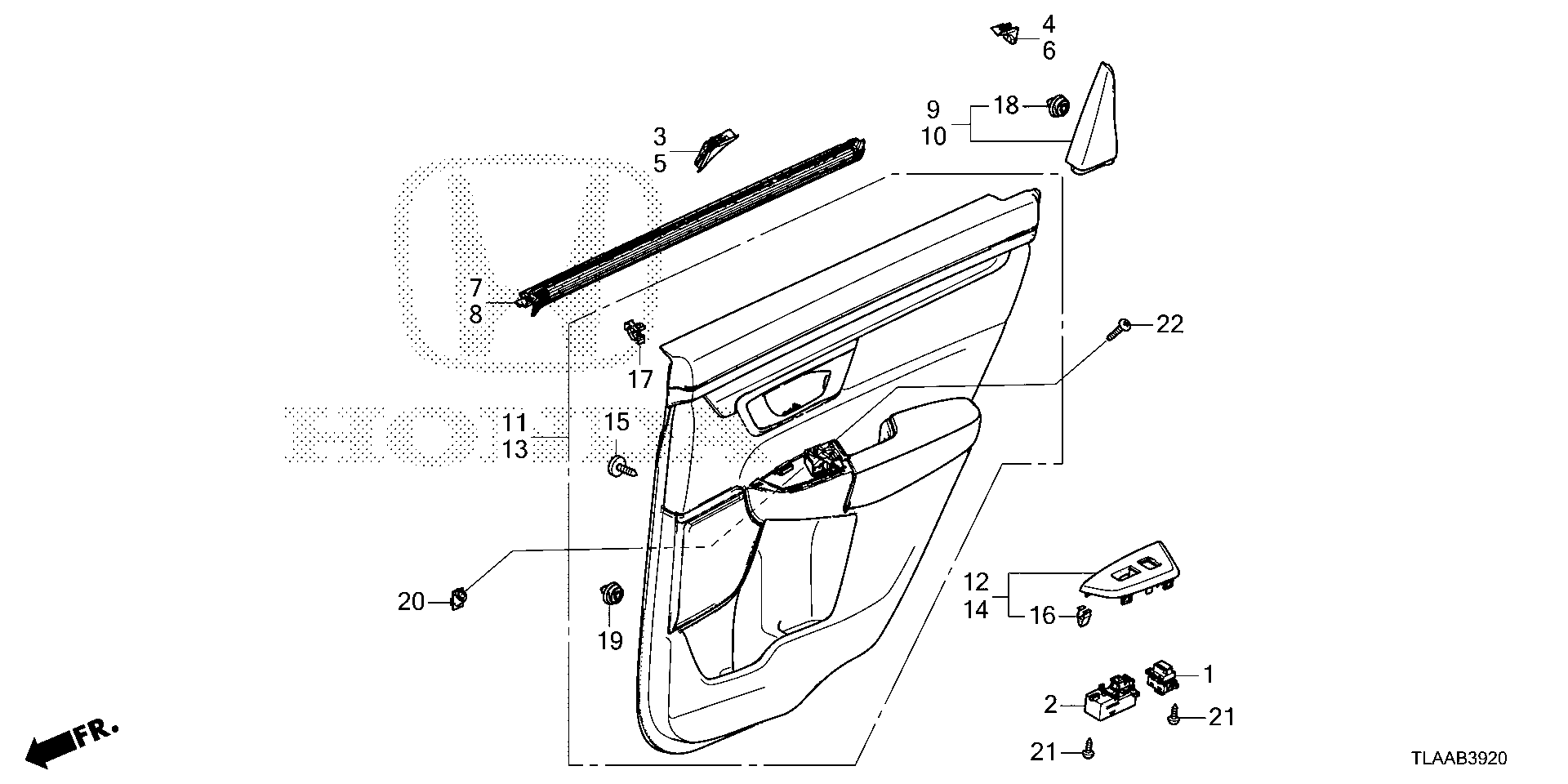 Full size assembly image of REAR DOOR LINING (1/1)