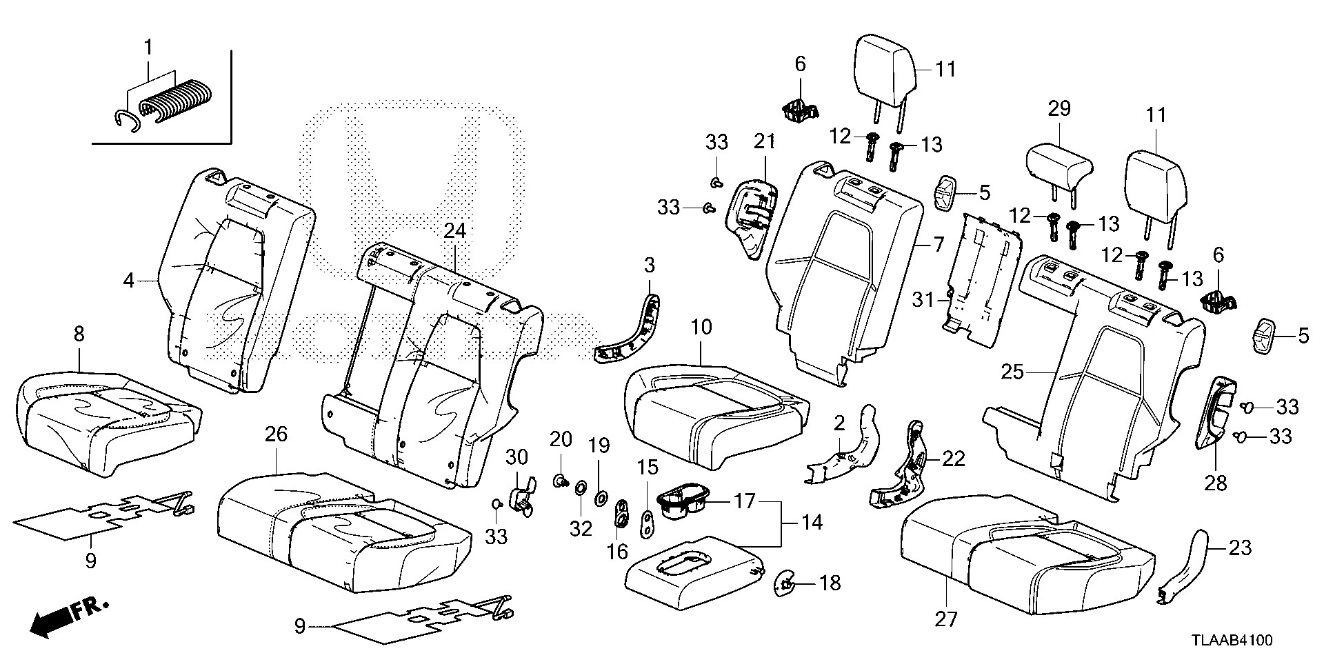 Full size assembly image of REAR SEAT (1/1)