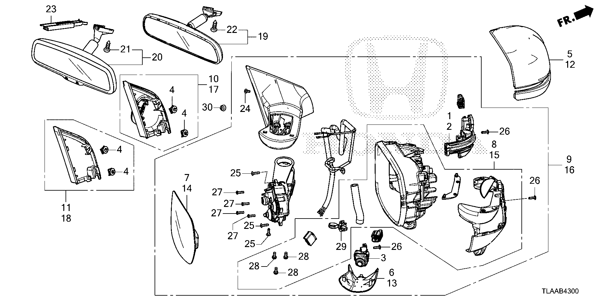 Diagram MIRROR for your 2008 Honda CR-V   