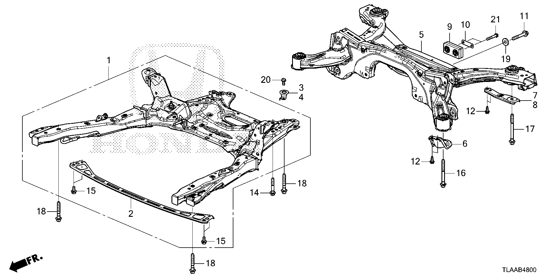 Diagram FRONT SUB FRAME@REAR BEAM for your Honda CR-V  