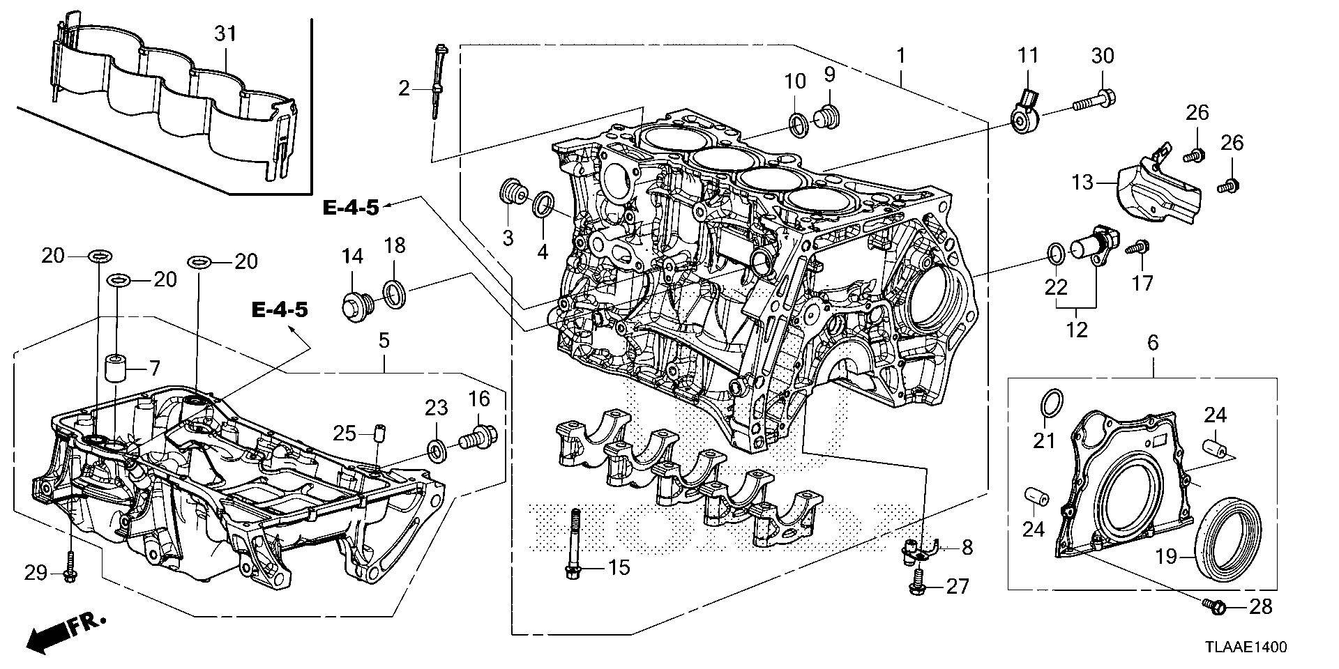 Diagram CYLINDER BLOCK@OIL PAN for your 2022 Honda CR-V   