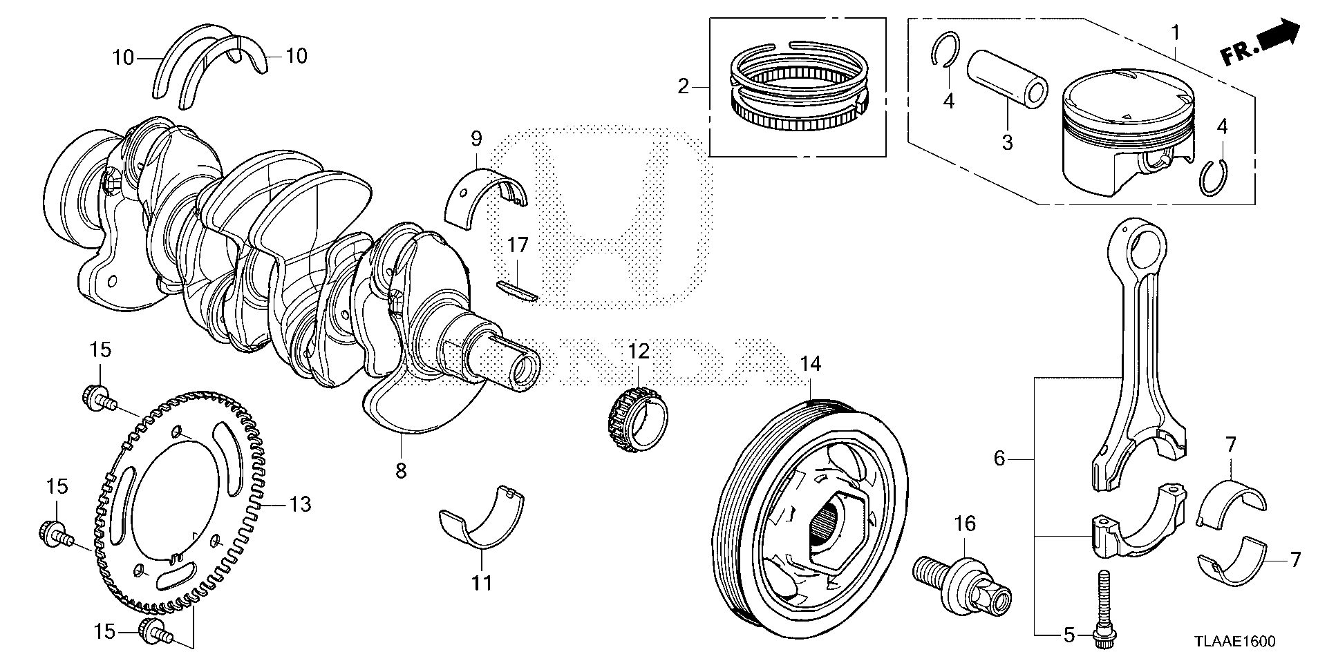 Diagram CRANKSHAFT@PISTON for your 2022 Honda Civic   