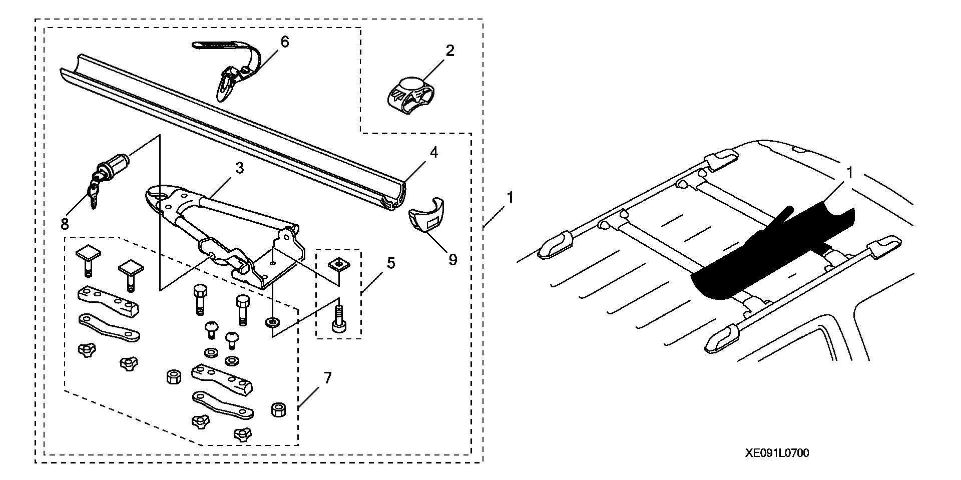 Diagram BIKE ATTACHMENT (FRAME MOUNT) for your Honda CR-V  