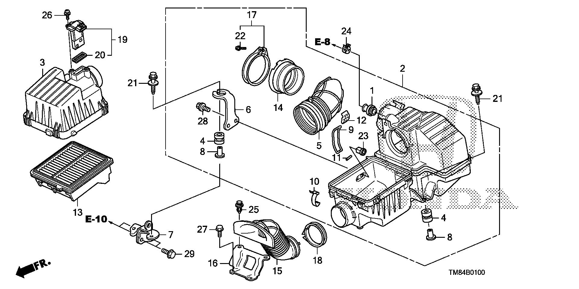 Diagram AIR CLEANER for your 1994 Honda Accord Coupe   