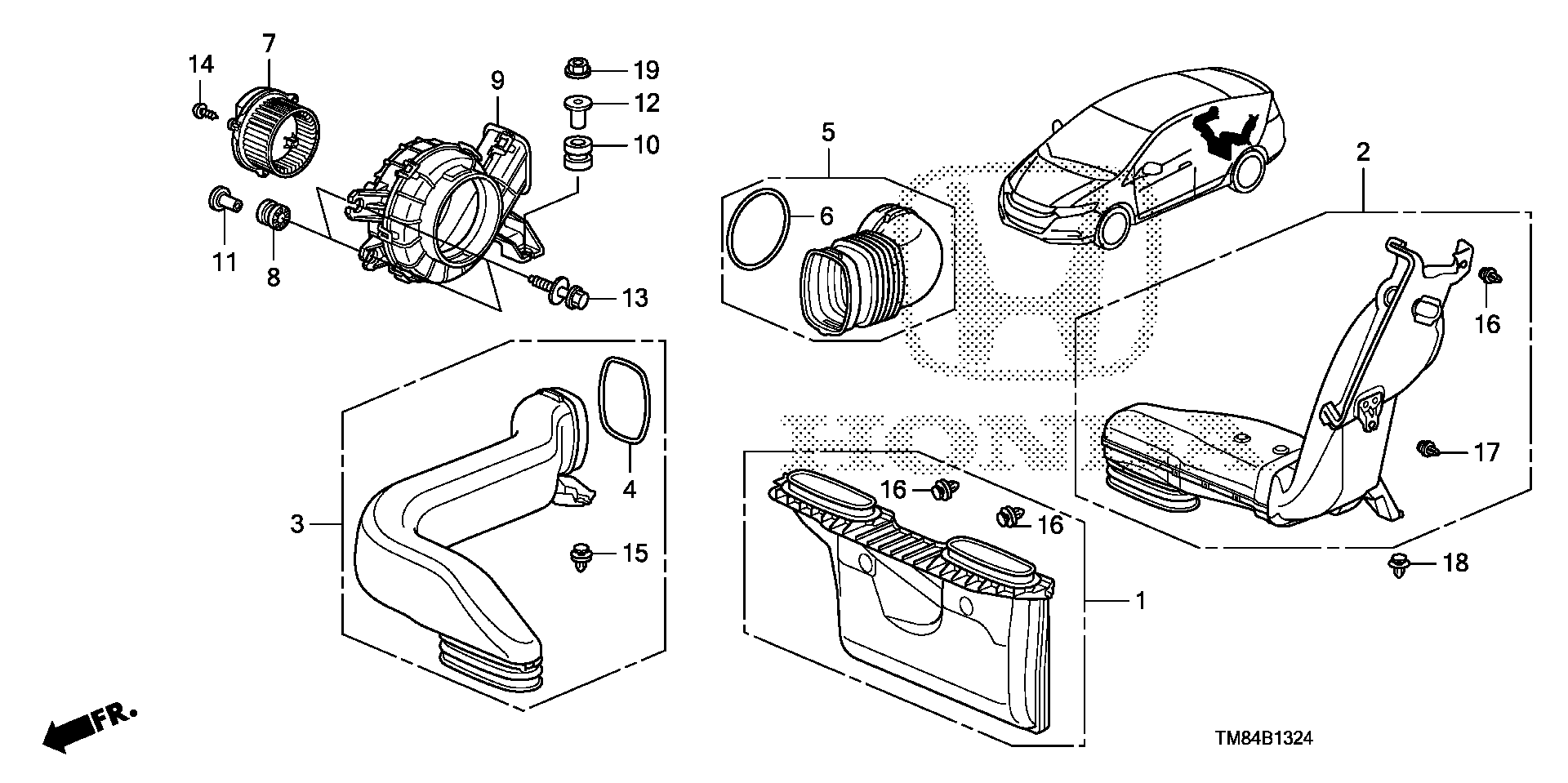 Diagram IMA IPU COOLING UNIT for your Honda Del Sol  