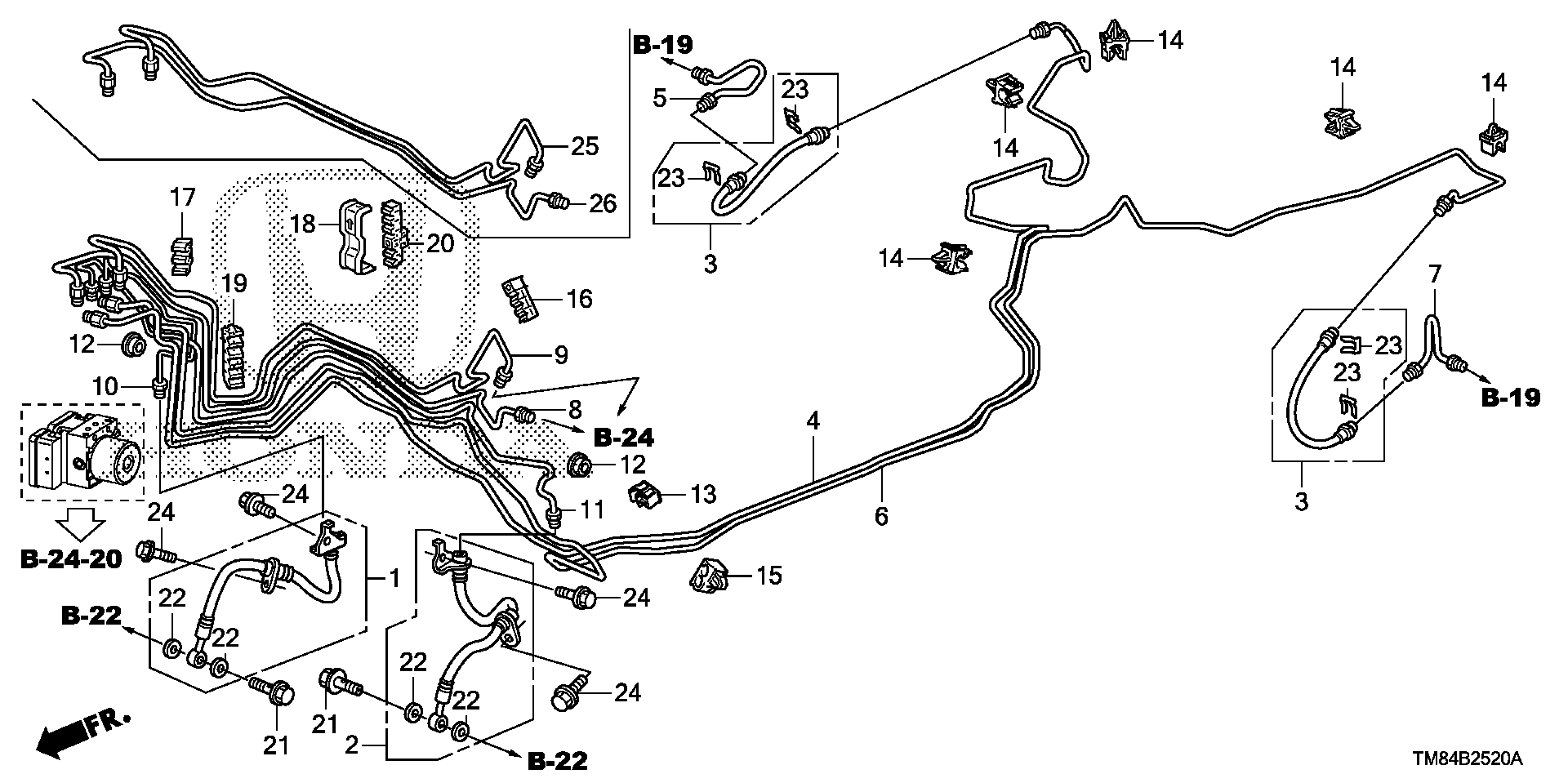 Diagram BRAKE LINES (VSA) for your 1993 Honda Civic Hatchback   