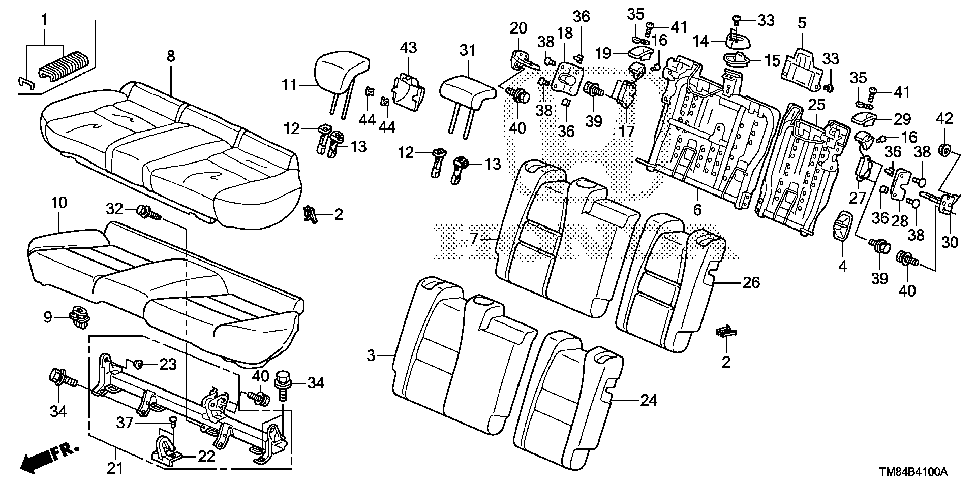 Diagram REAR SEAT for your Honda Insight  