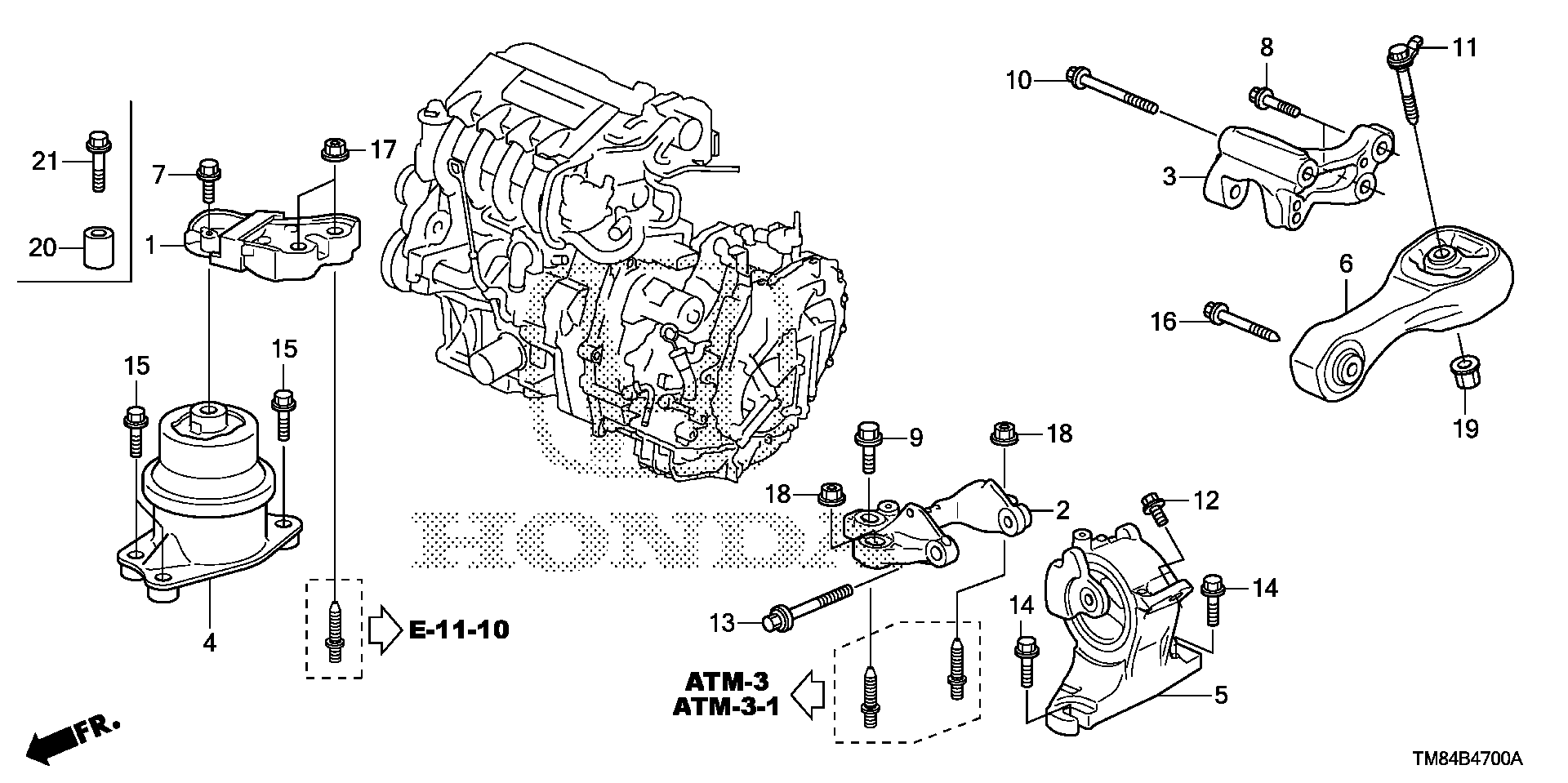 Diagram ENGINE MOUNTS for your 2003 Honda Insight   