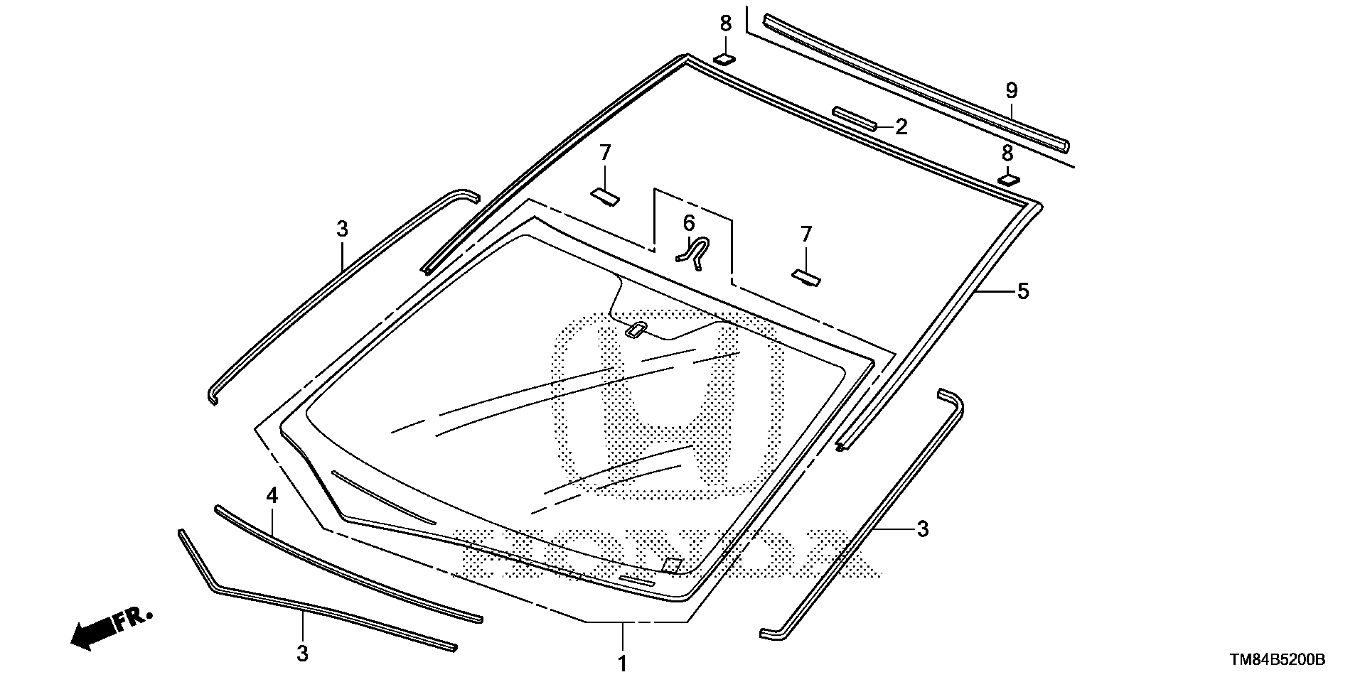 Diagram FRONT WINDSHIELD for your 2018 Honda Civic   