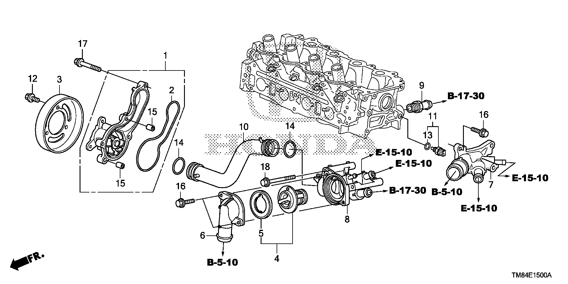 Diagram WATER PUMP for your 1984 Honda Civic Hatchback   