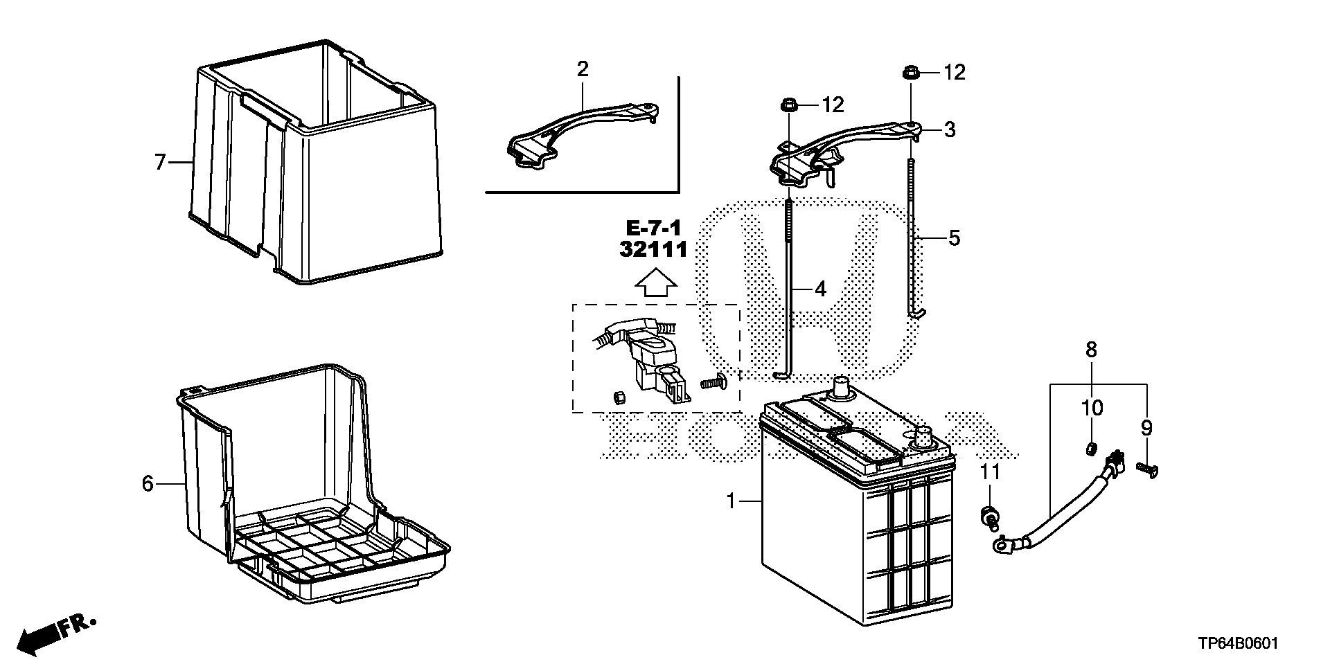 Diagram BATTERY (L4) for your 1990 Honda Accord Coupe 2.2L MT LX 