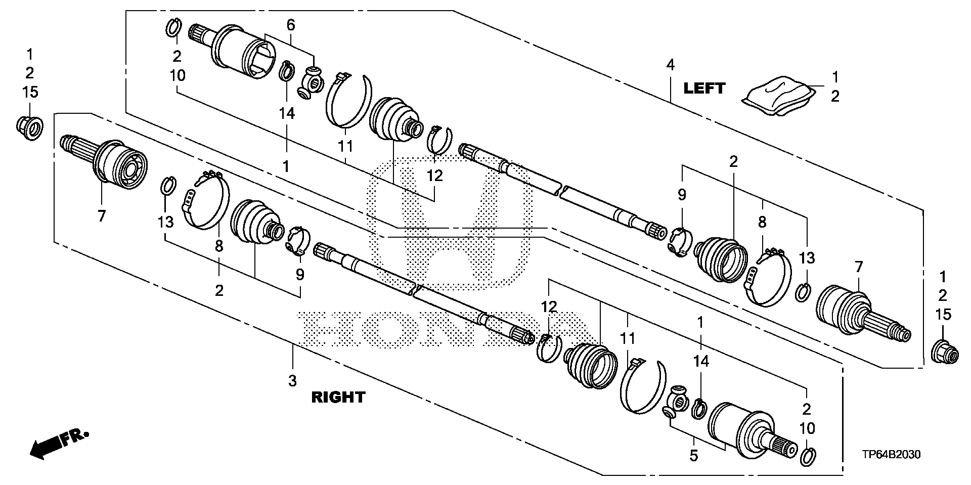 Diagram REAR DRIVESHAFT for your 2015 Honda Pilot   