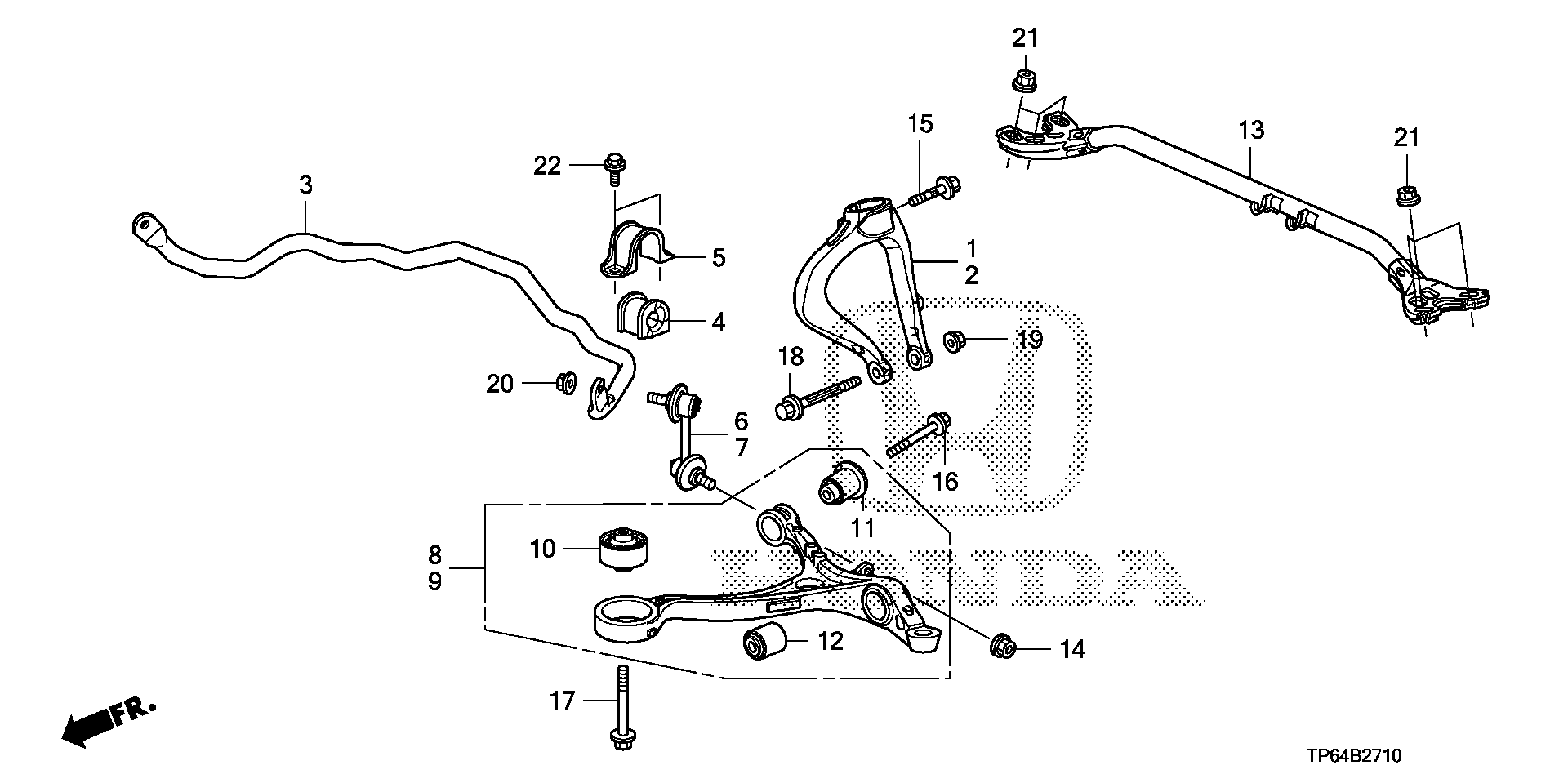 Diagram FRONT LOWER ARM for your Honda Crosstour  