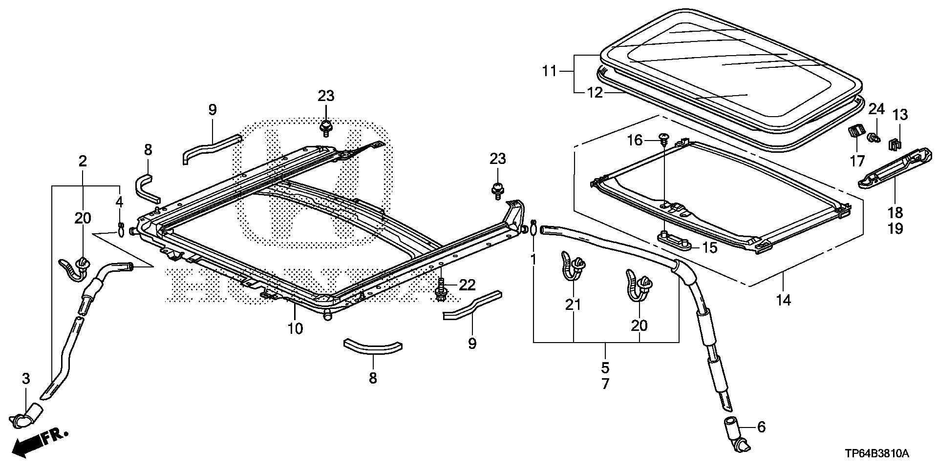 Diagram SLIDING ROOF for your 2017 Honda Pilot   