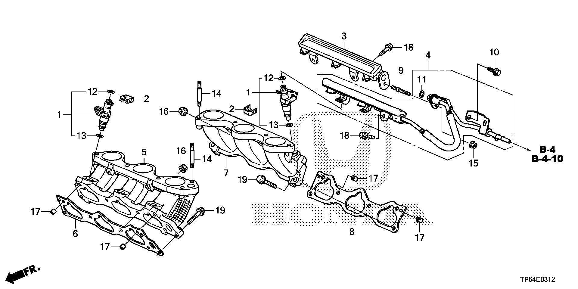 Diagram FUEL INJECTOR (V6) (2) for your 2022 Honda Passport  TSPORT 5D 