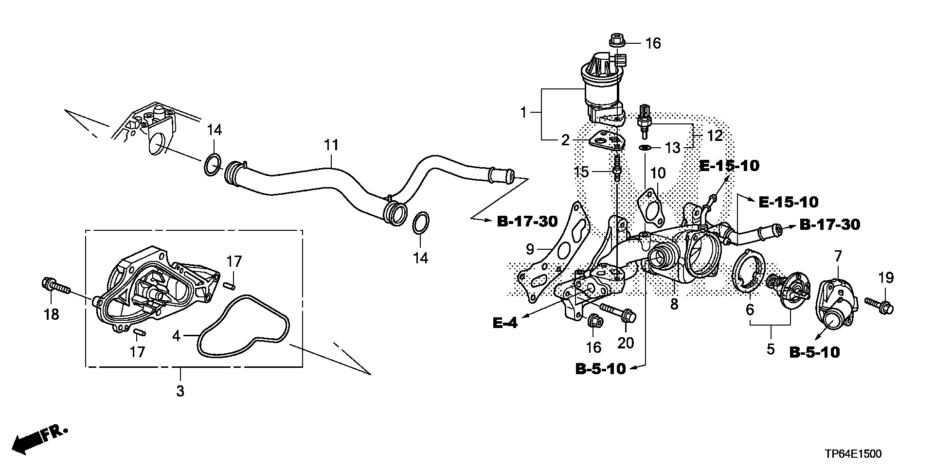 Diagram WATER PUMP (V6) (1) for your 2004 Honda Accord   