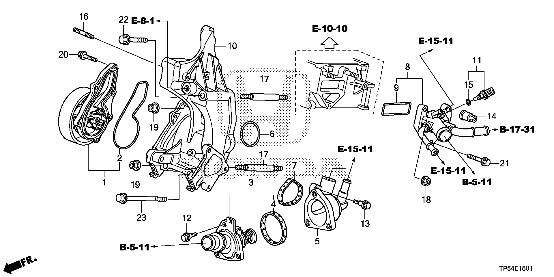 Diagram WATER PUMP (L4) for your 2018 Honda Accord   