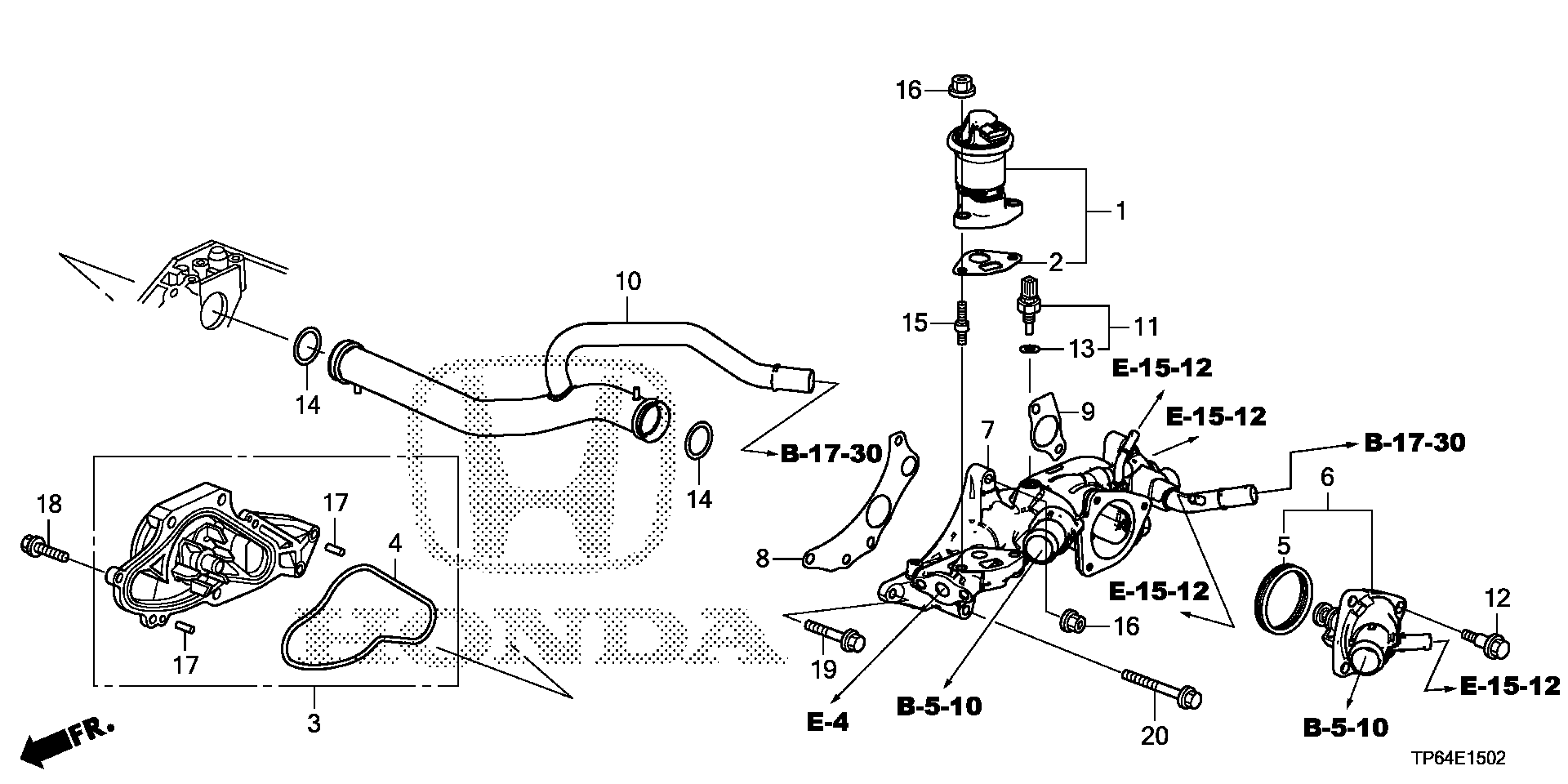 Diagram WATER PUMP (V6) (2) for your 2019 Honda Accord   