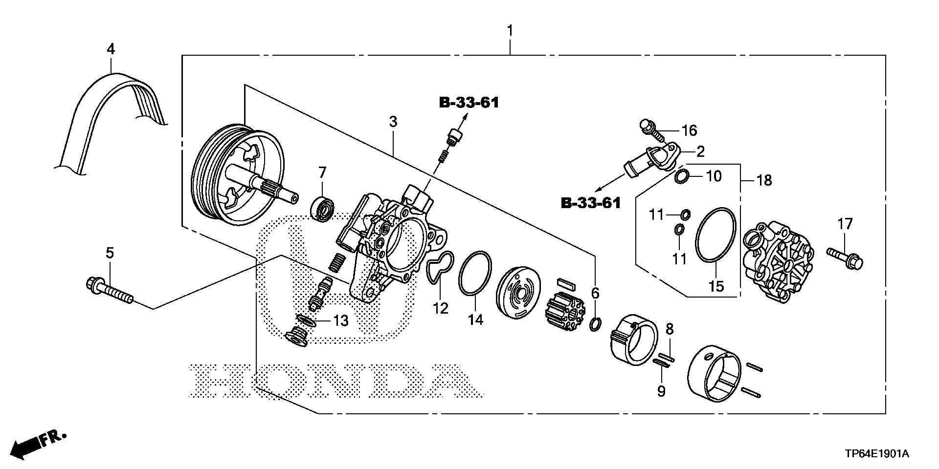 Diagram P.S. PUMP@BRACKET (L4) for your 2019 Honda Pilot   