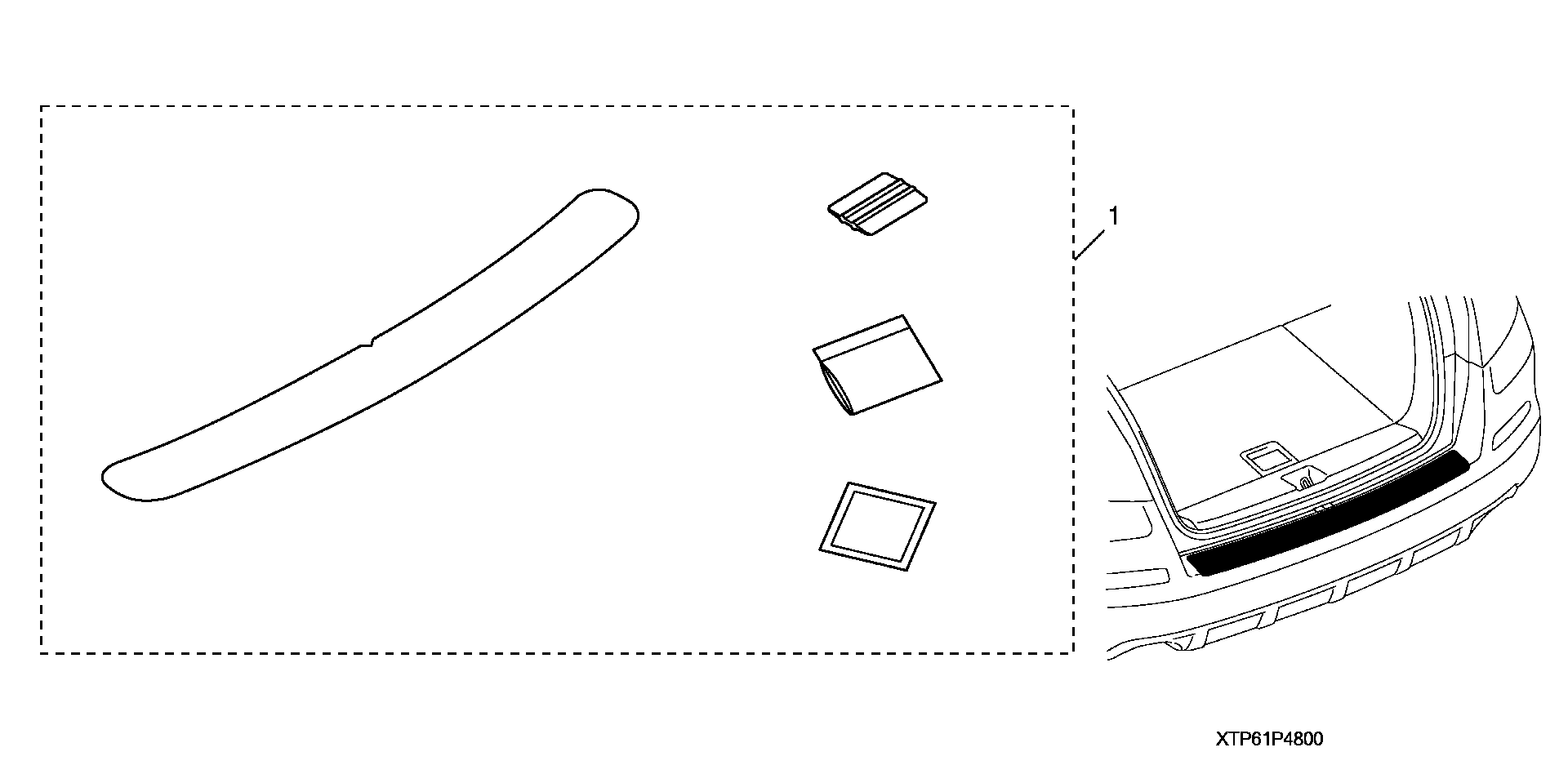 Diagram REAR BUMPER APPLIQUE for your 2004 Honda Accord   