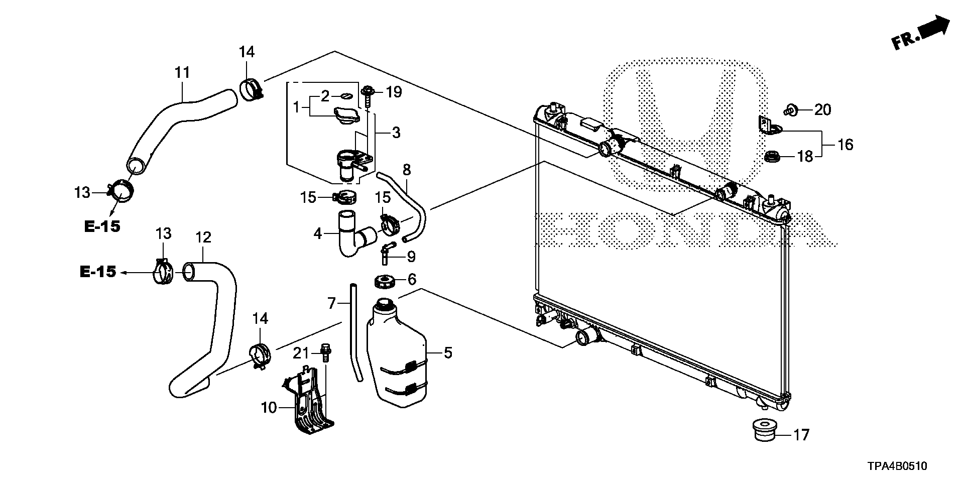 Diagram WATER HOSE@RESERVE TANK for your Honda CR-V  