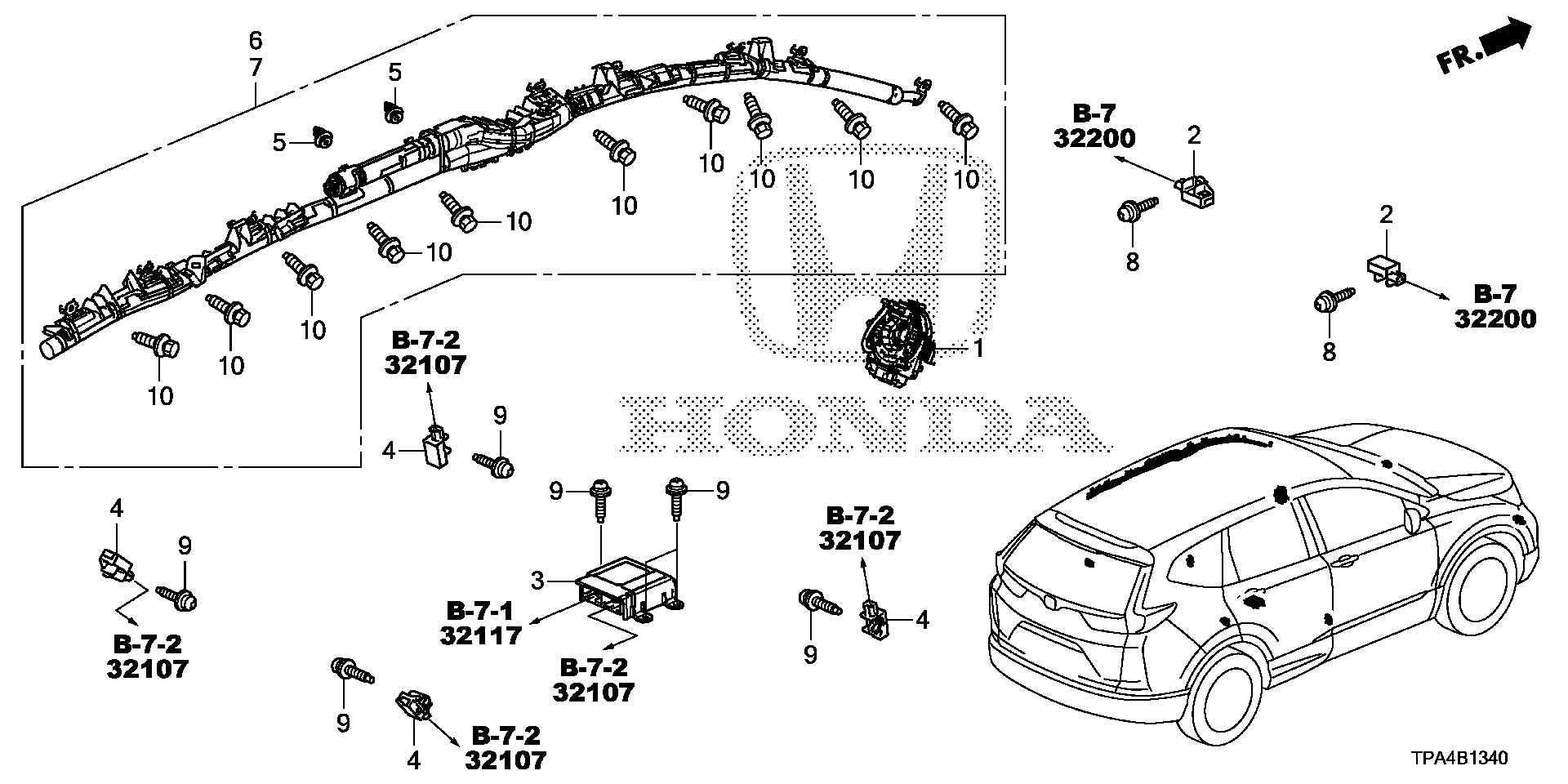 Diagram SRS UNIT for your 2021 Honda CR-V   