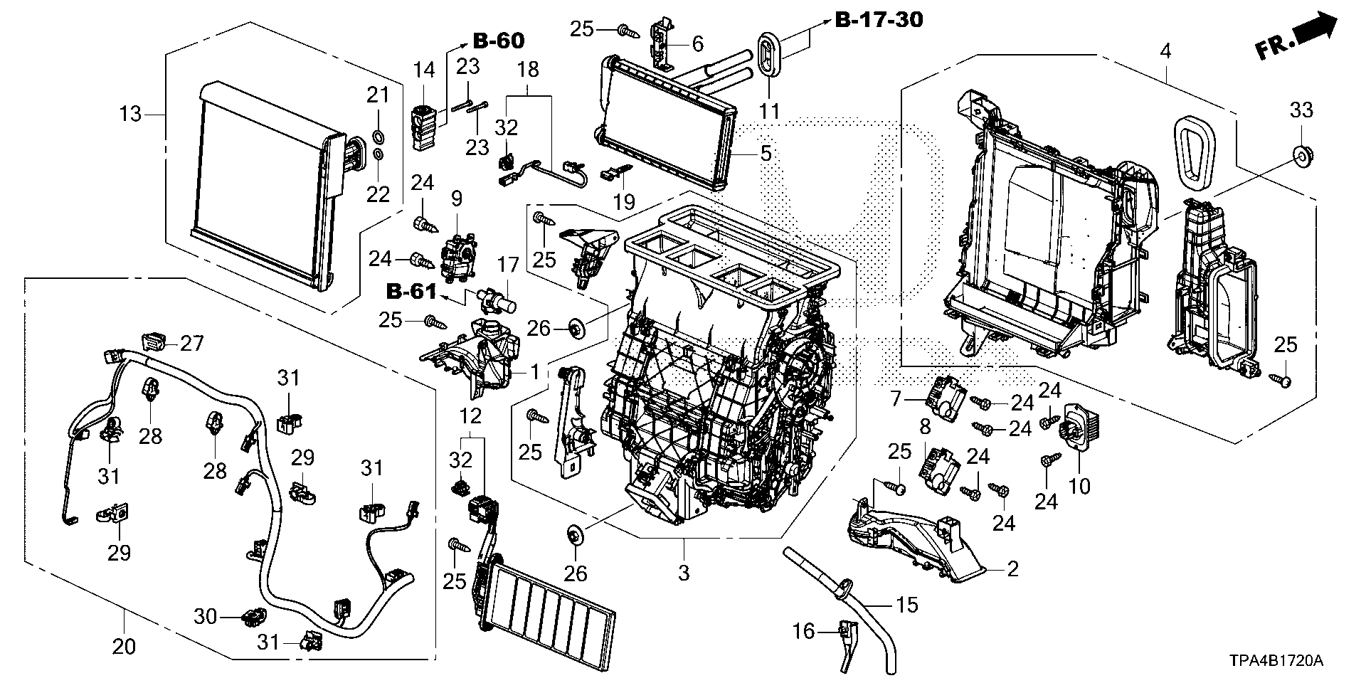 Diagram HEATER UNIT for your 1999 Honda CR-V   